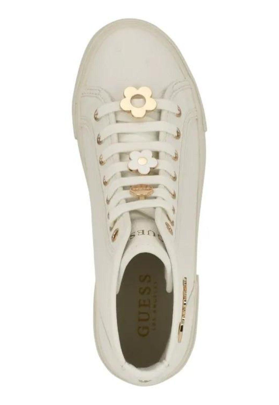 Zapatilla De Mujer Guess Modelo Ivory Blanco Lisa 8-3
