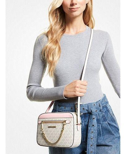Crossbody Michael Kors Jet Set Large Logo (pwd Blsh Mlt)-3