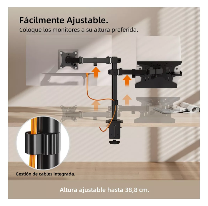Soporte Monitor y Notebook Brazo Articulado Escritorio A017 Goforit-4