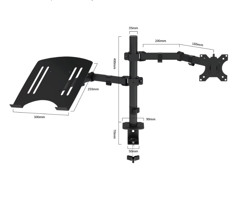Soporte Monitor y Notebook Brazo Articulado Escritorio A017 Goforit-2