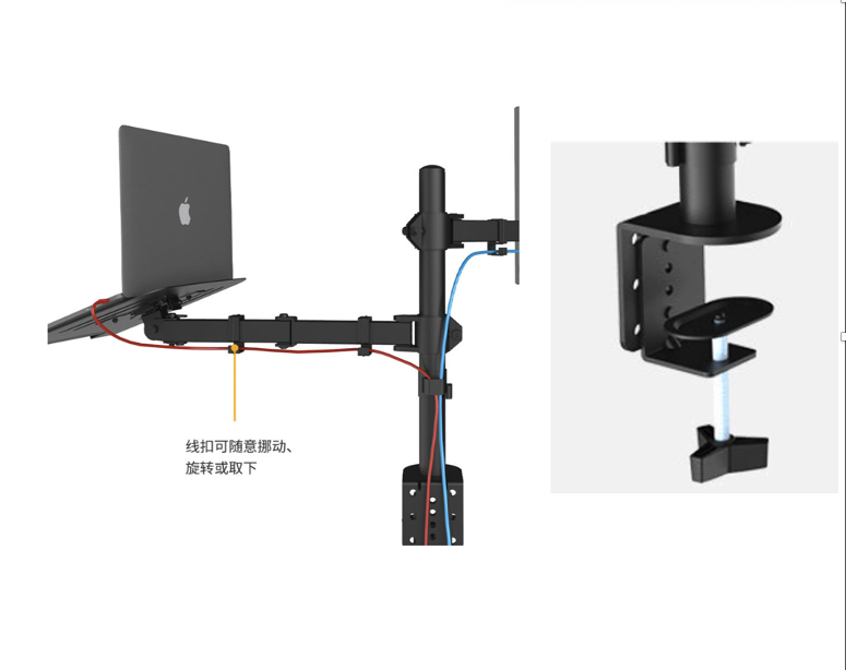 Soporte Monitor y Notebook Brazo Articulado Escritorio A017 Goforit-3