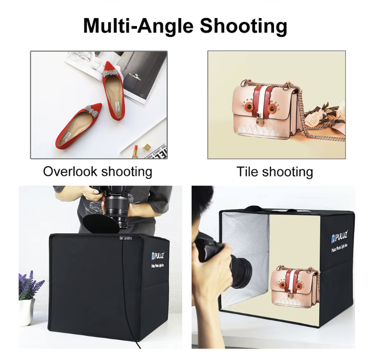 Estudio Fotogr fico Pulux Port til 40cm con Luz LED y 12 Fondos-4