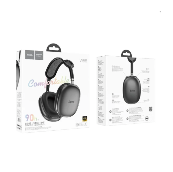 Audífonos Bluetooth Hoco W55 ANC 90Hrs Over Ear Negro-3
