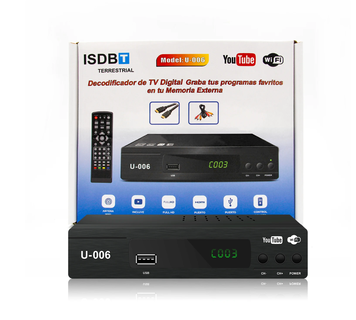 Decodificador ISDTB U-600 Norma Chilena Antena Incluida-0