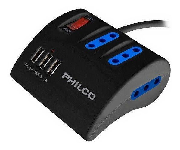 Extension Escritorio 220V + 3USB Philco 2043B-0