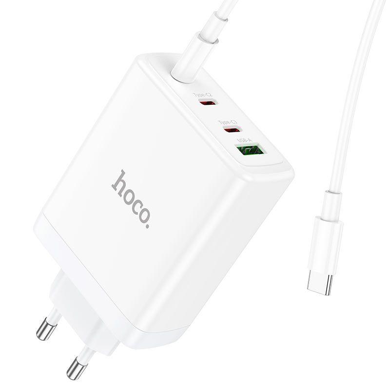 Cargador USB-C 100w Carga Rapida Notebooks Blanco Hoco N31-0