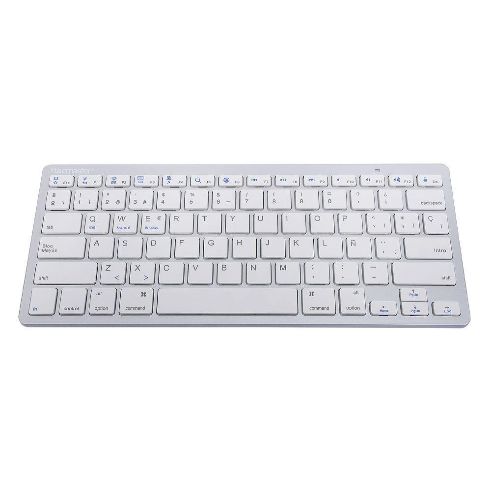 Teclado bluetooth para macbook notebook iMac tablets Tecmaster Silver-0