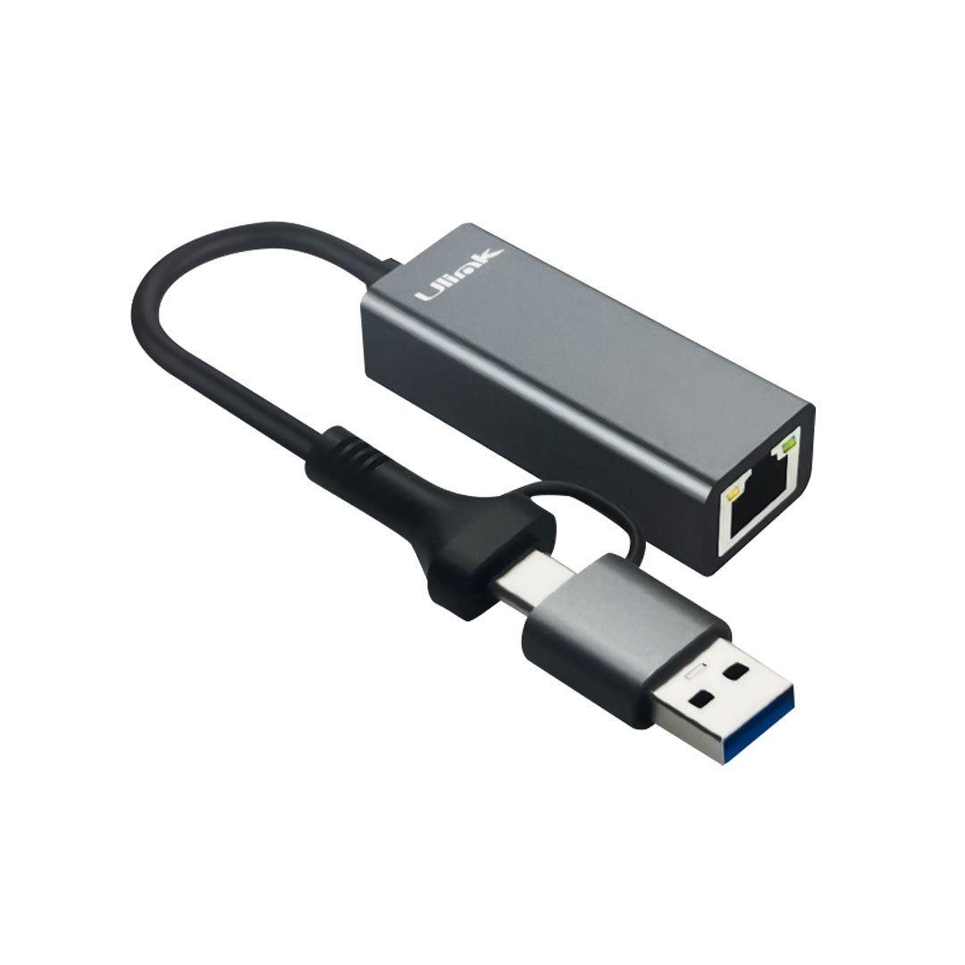 Adaptador Tipo C/A a RJ45 Gigabit Ulink  UL-GBUSBCA-0