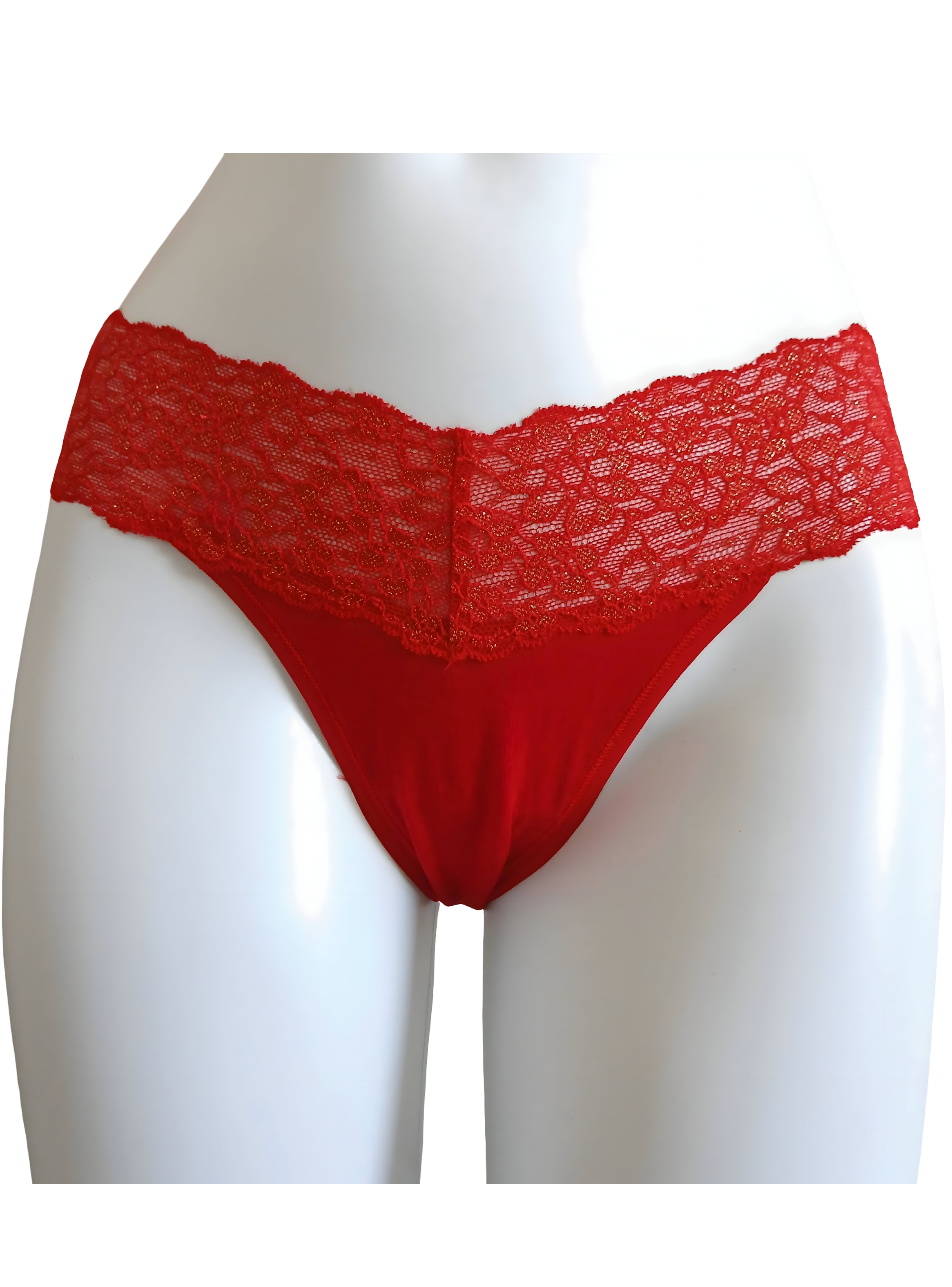 Exquisito conjunto de lencería Victoria's Secret de color rojo con encajes-3