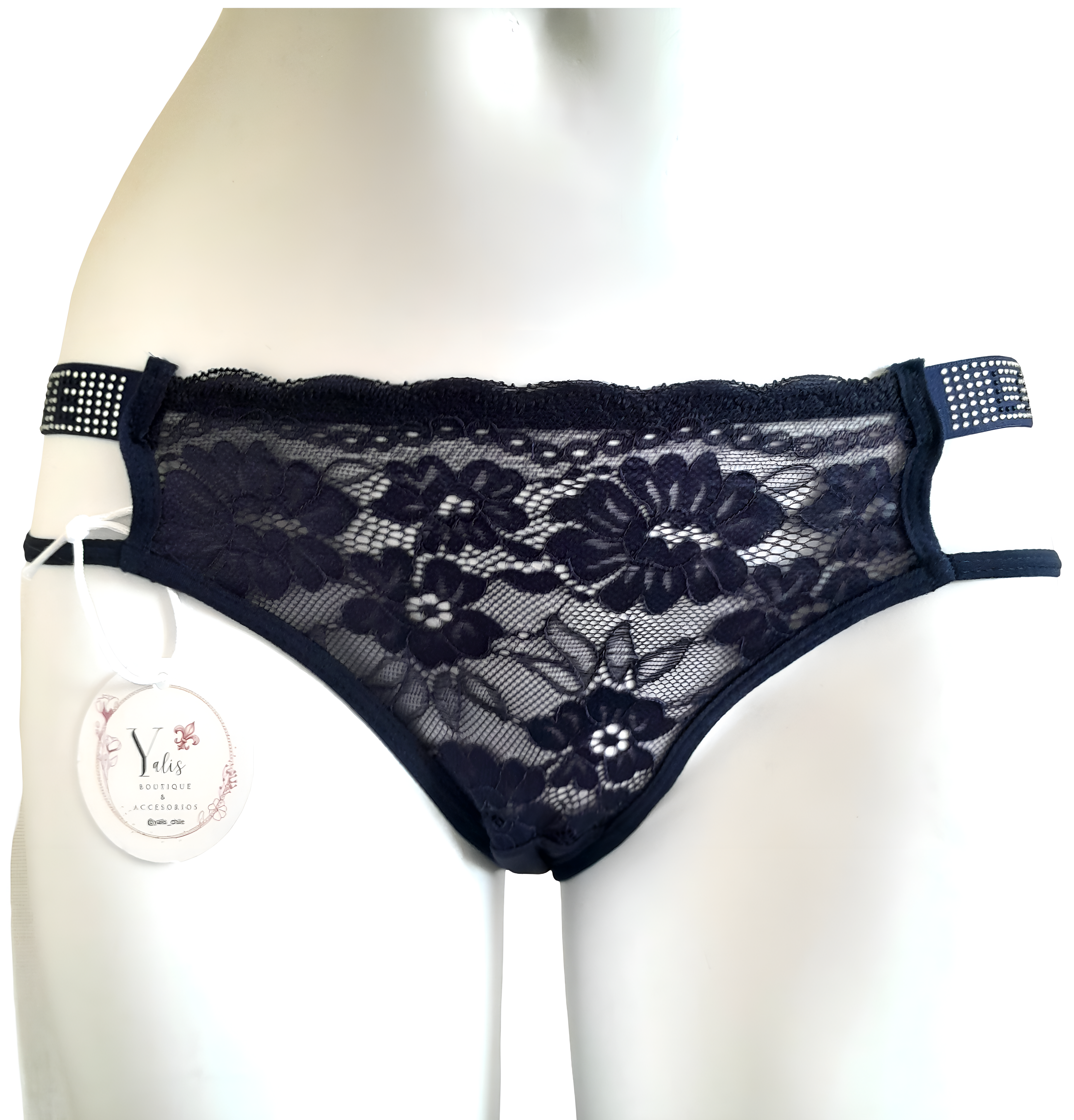 Hermosos calzones de la marca Yalis con encajes y brillos-1