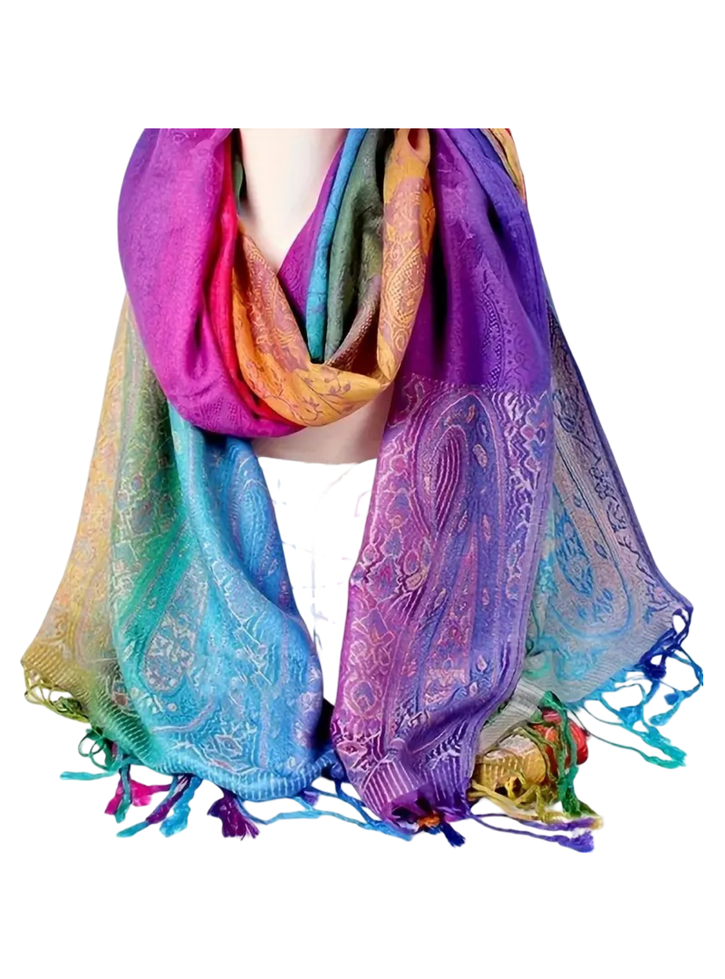 ¡Hermosa bufanda extra suave y multicolor de Jacquard!-2