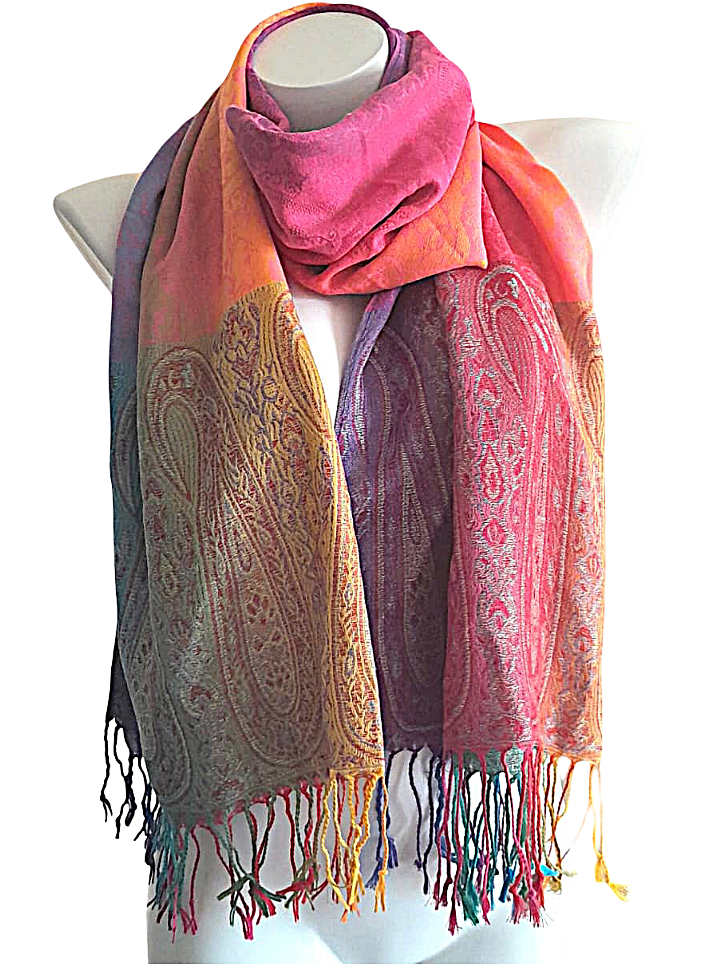¡Hermosa bufanda extra suave y multicolor de Jacquard!-3