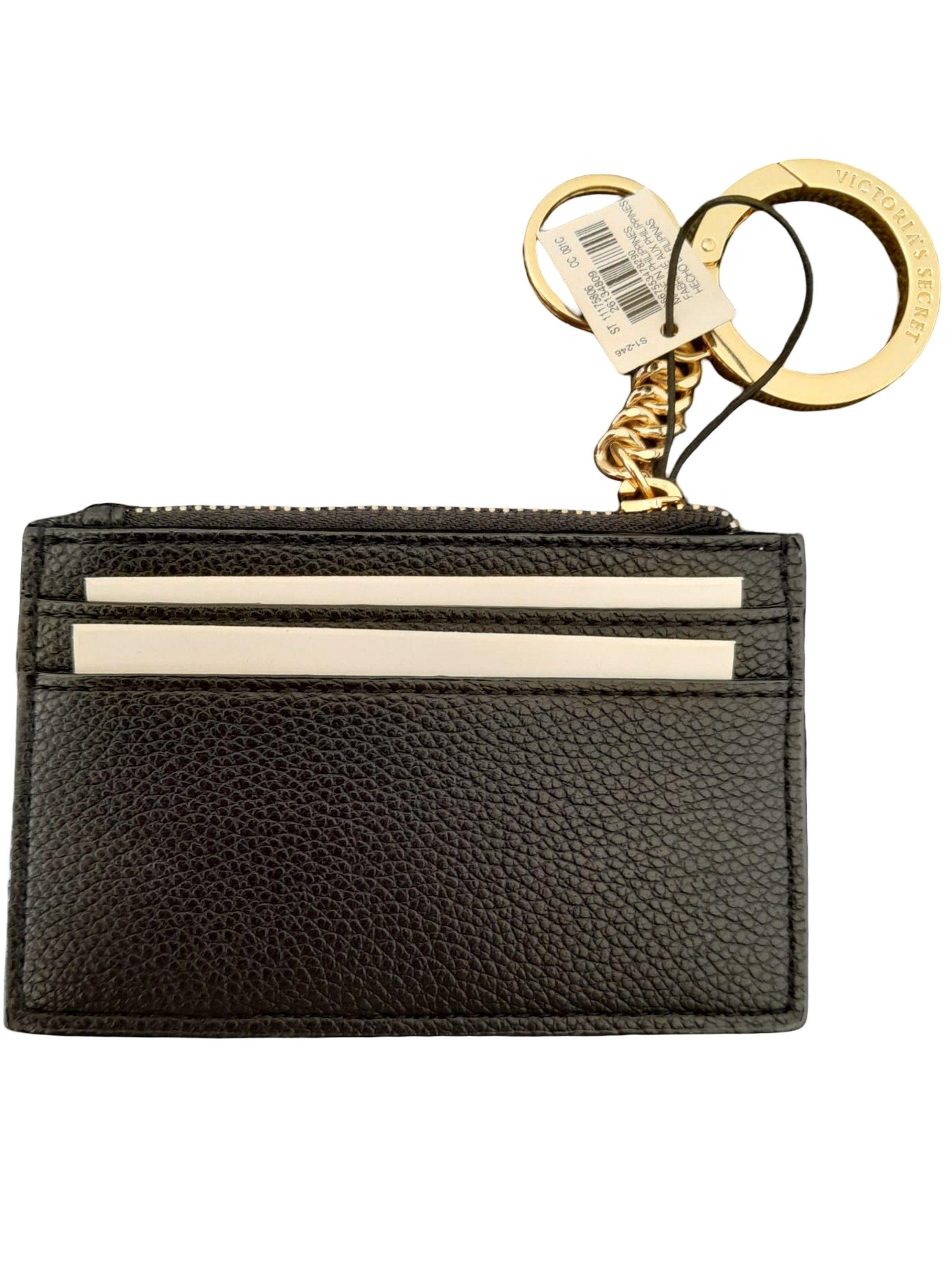 Tarjetero monedero y llavero Victoria’s Secret Original color Negro-2