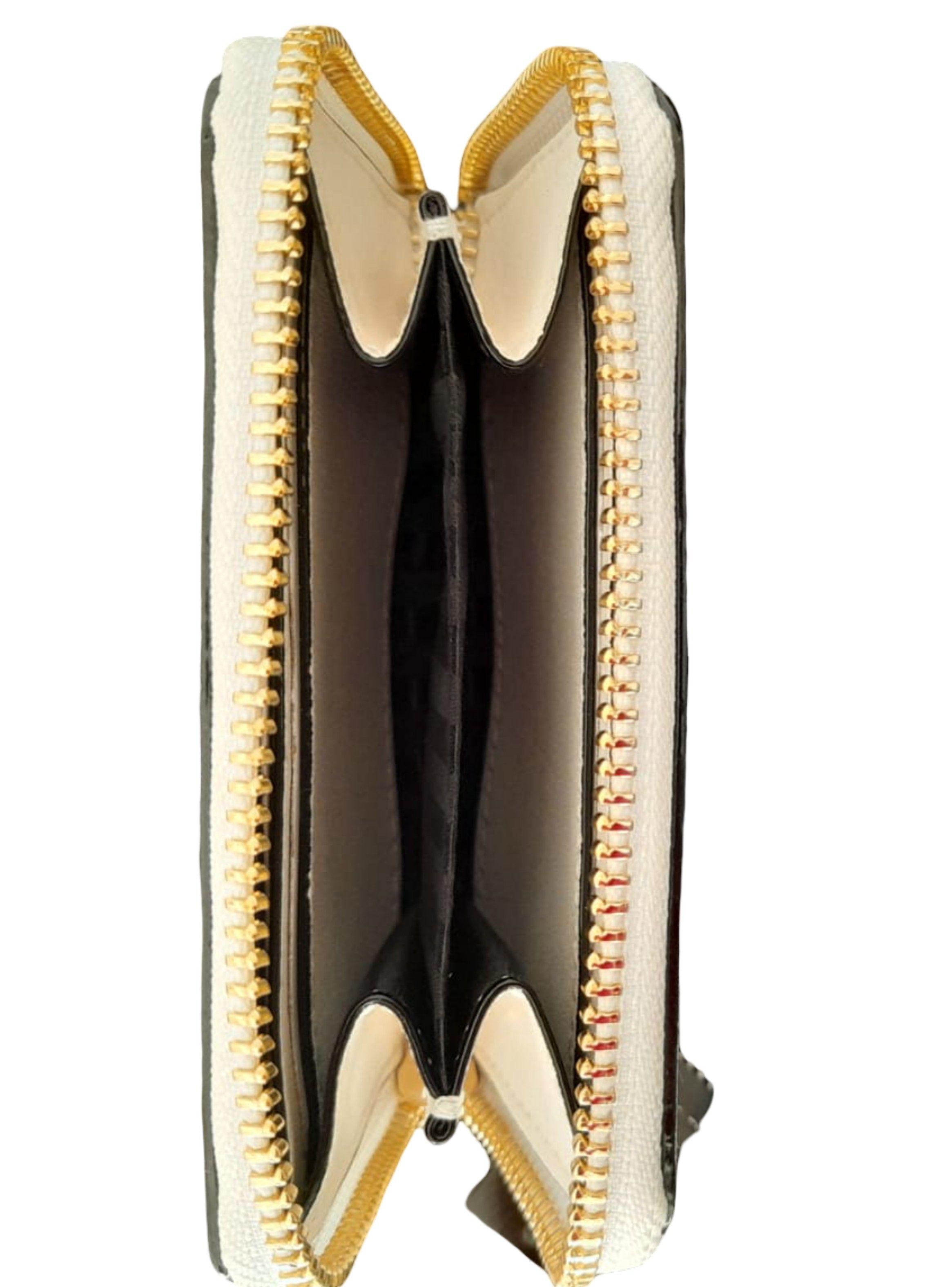 Tarjetero Victoria s Secret original blanco con cierre 6 compartimientos-2