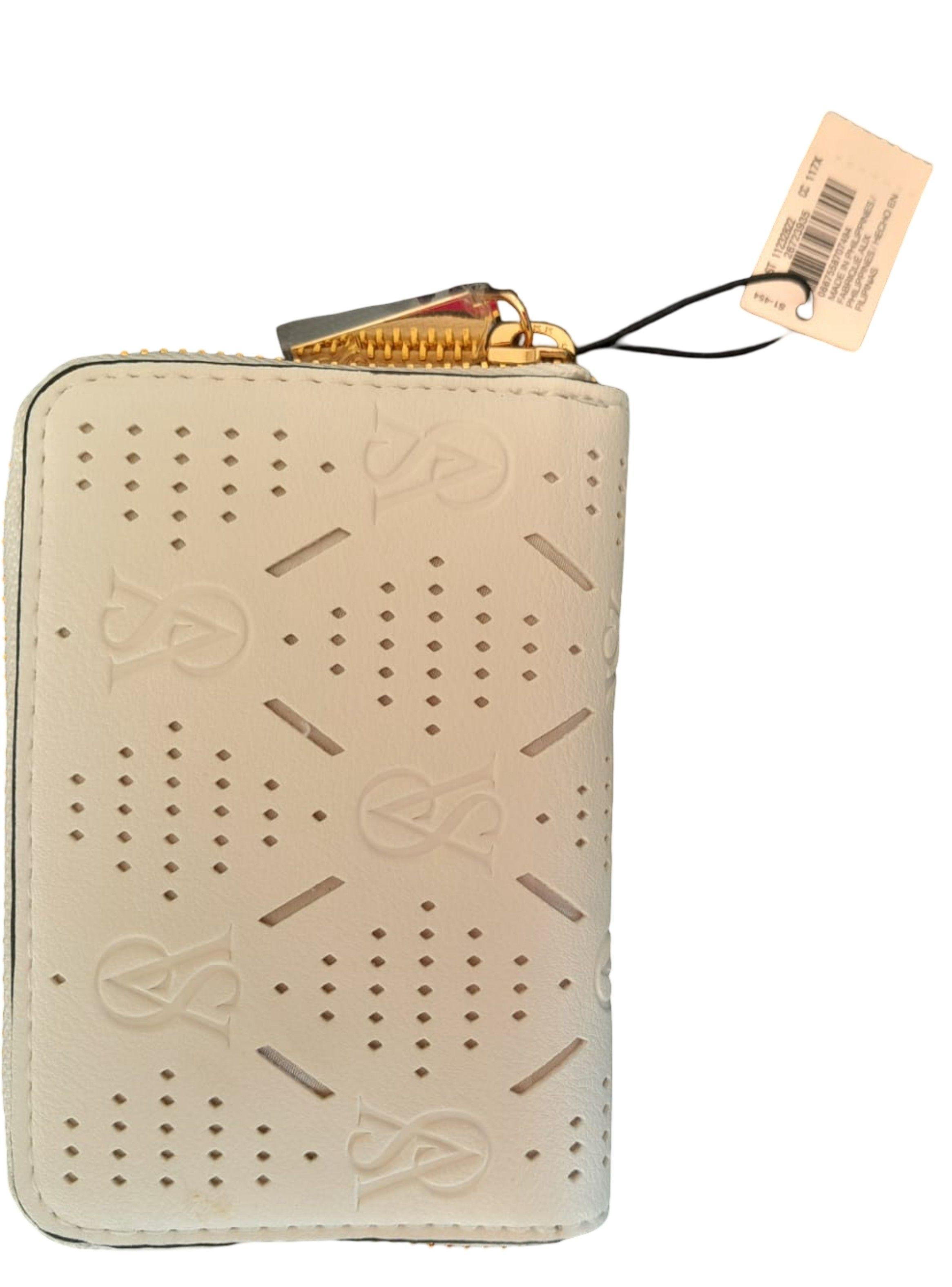 Tarjetero Victoria s Secret original blanco con cierre 6 compartimientos-3