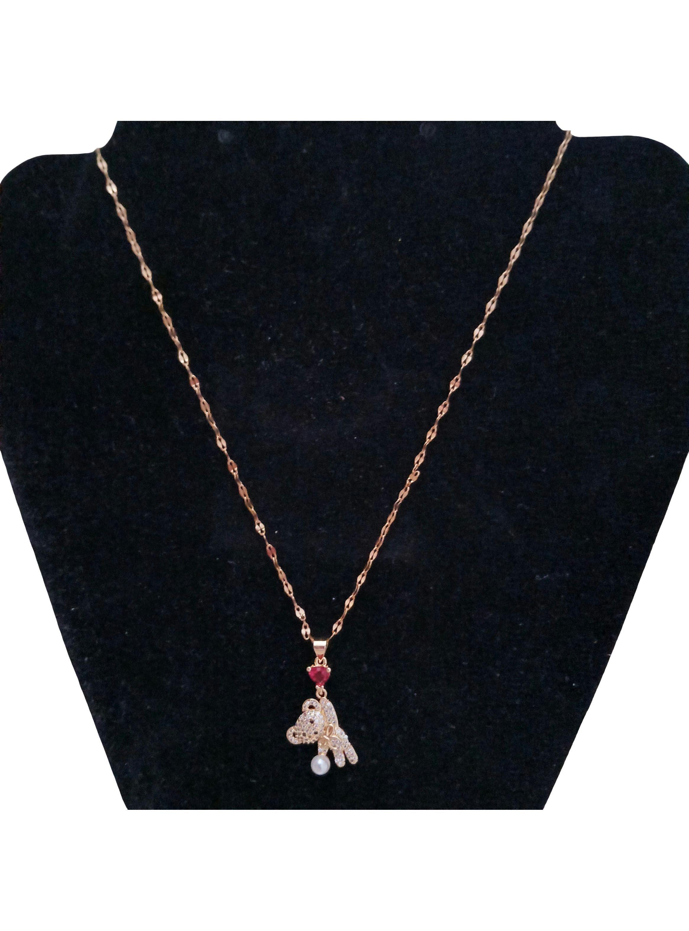 EXCLUSIVO COLLAR OSITO Y CORAZÓN DE ACERO ENCHAPADO EN ORO 18K -6