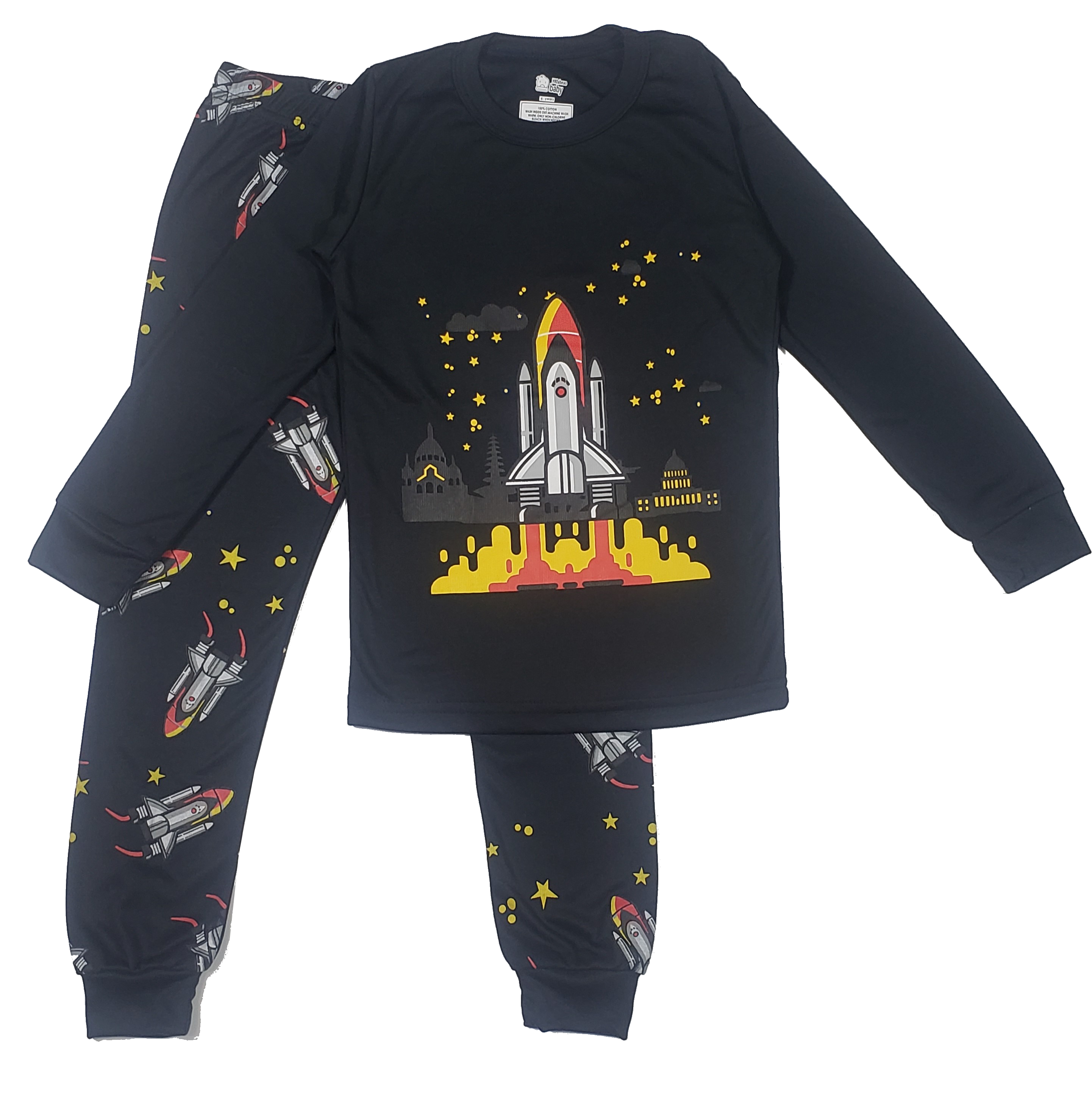 Pijama algodón niño espacial-0
