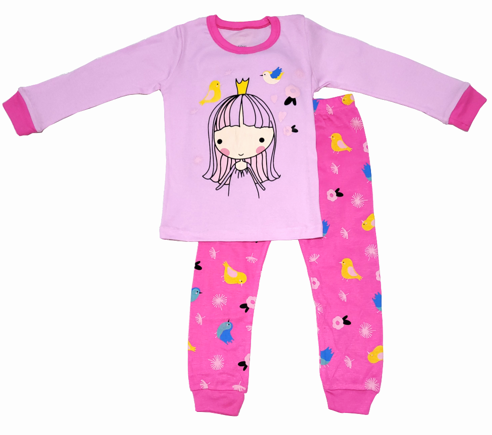Pijama algodón niña princesa-0