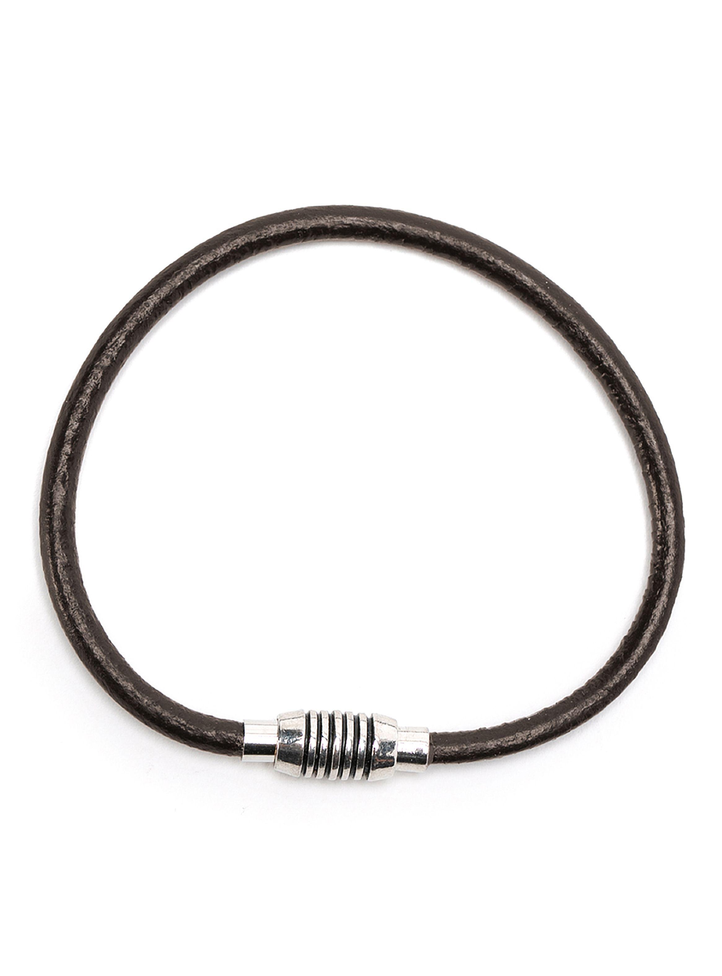 Pulsera De Cuero Café Broche Imantado-1