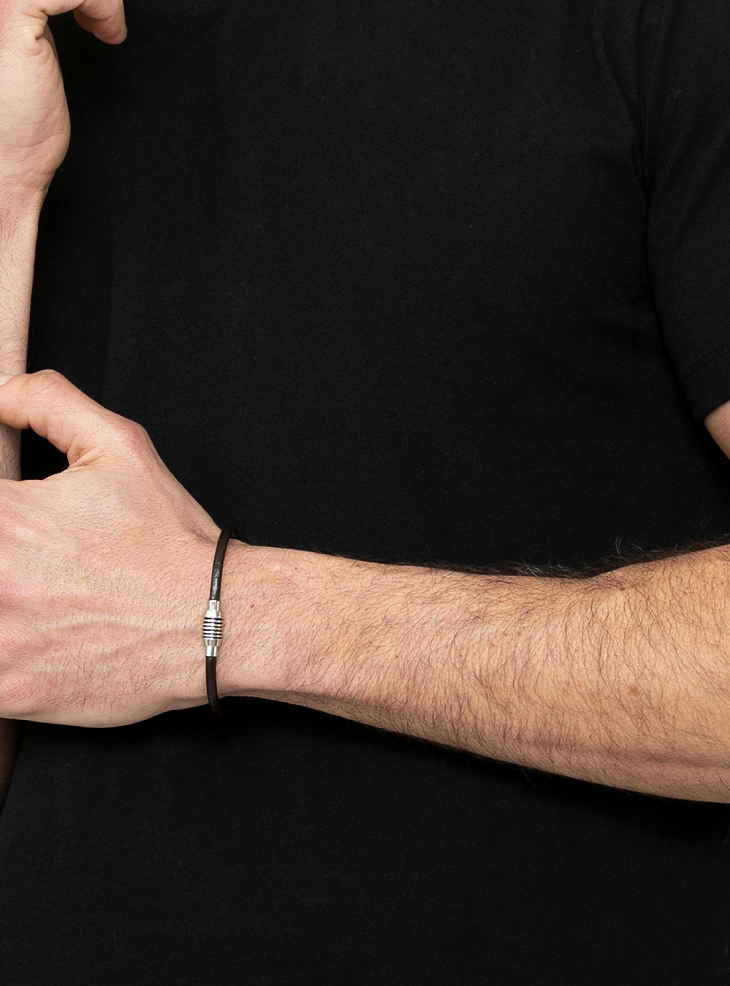 Pulsera De Cuero Café Broche Imantado-3