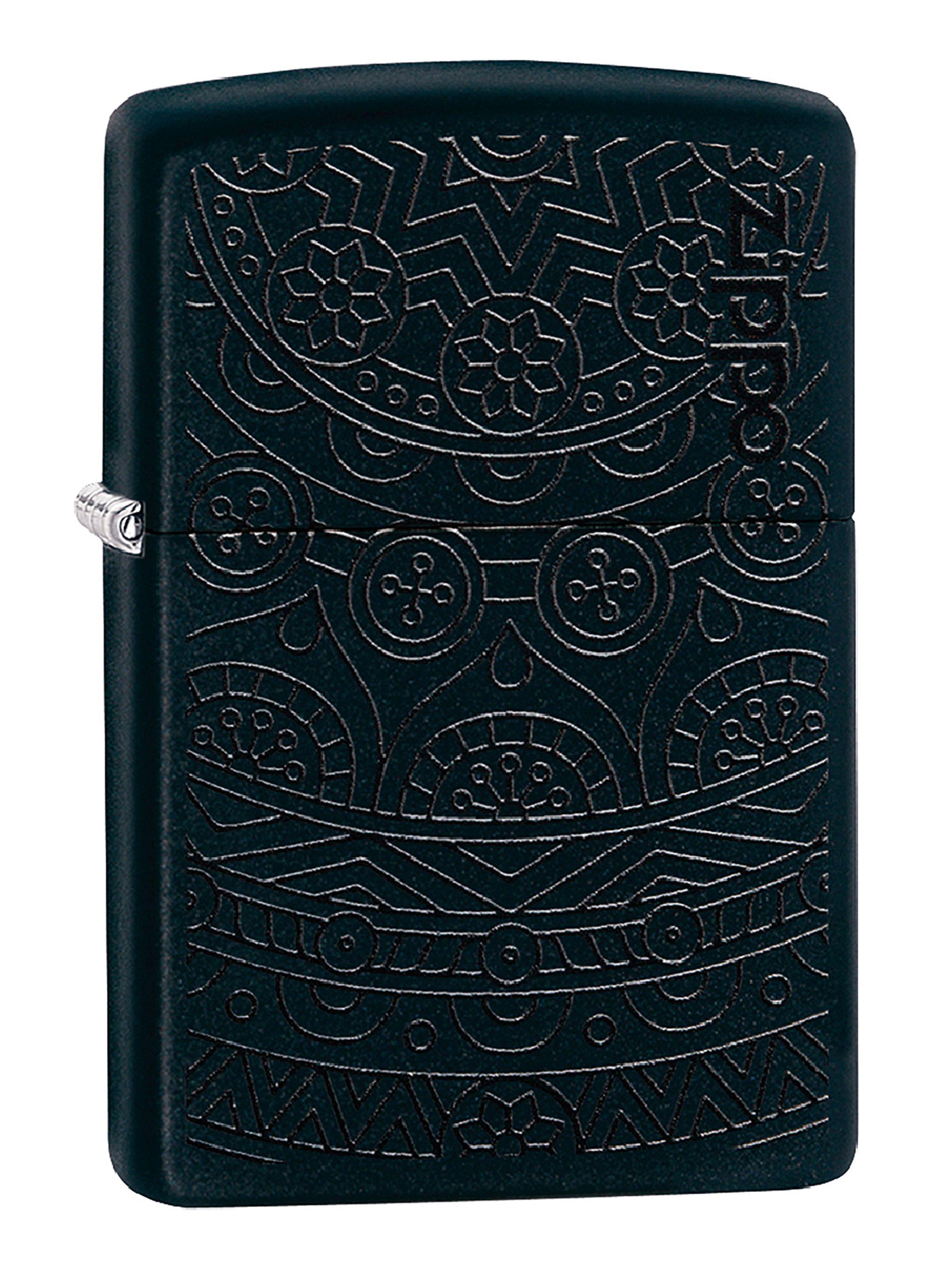 Encendedor Zippo Lighter Tone on Tone Design Negro-0