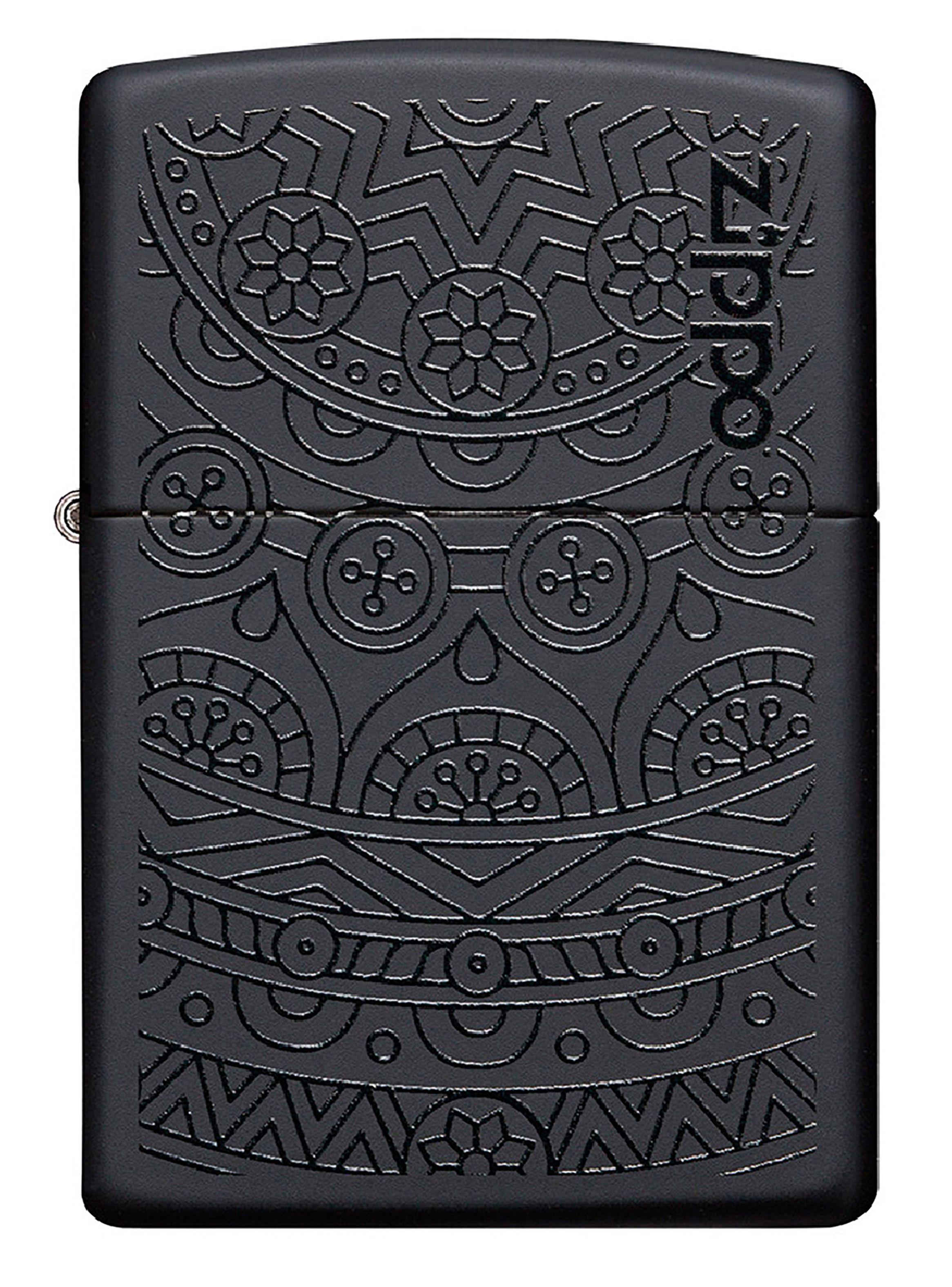Encendedor Zippo Lighter Tone on Tone Design Negro-1