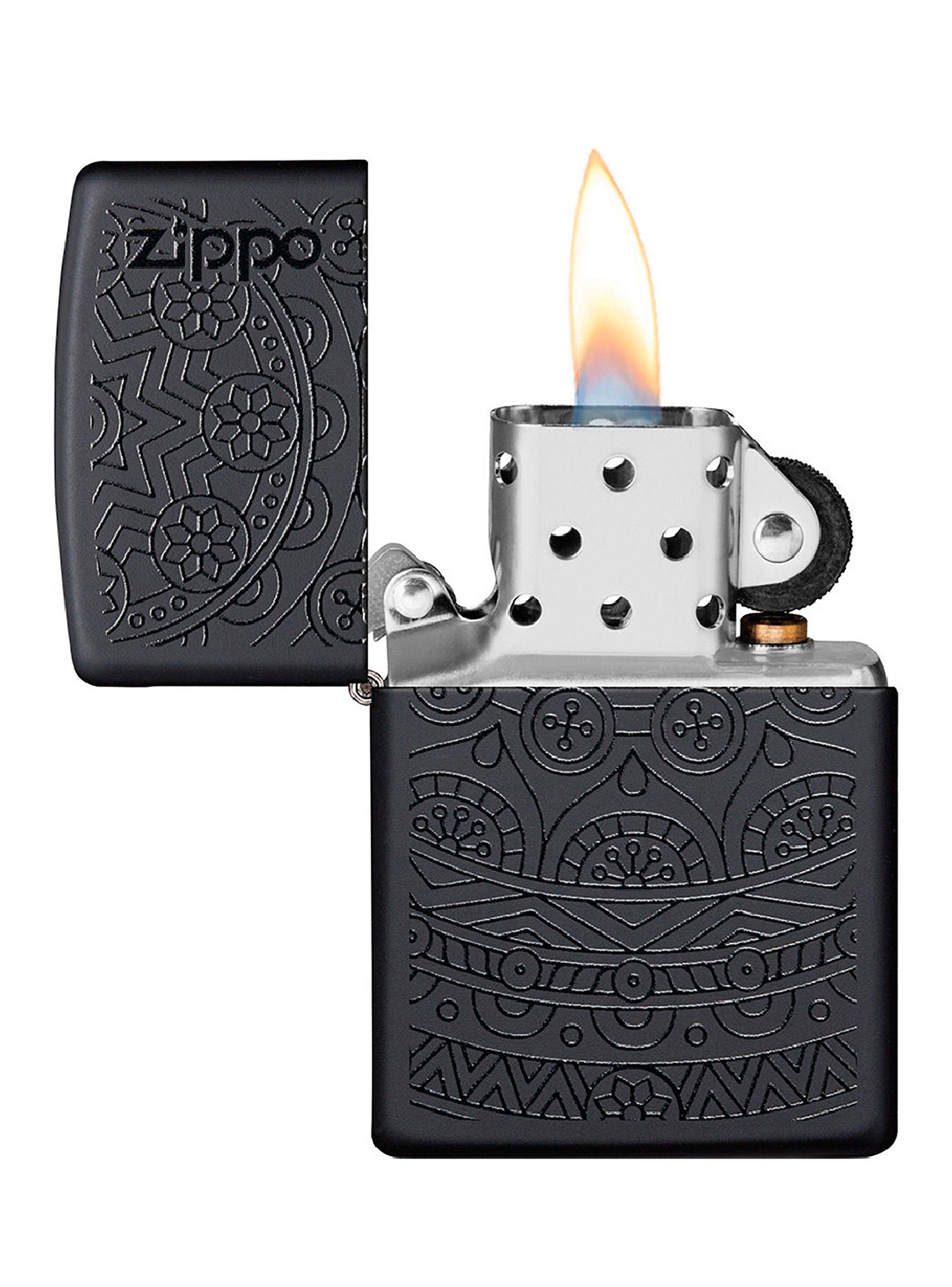 Encendedor Zippo Lighter Tone on Tone Design Negro-2