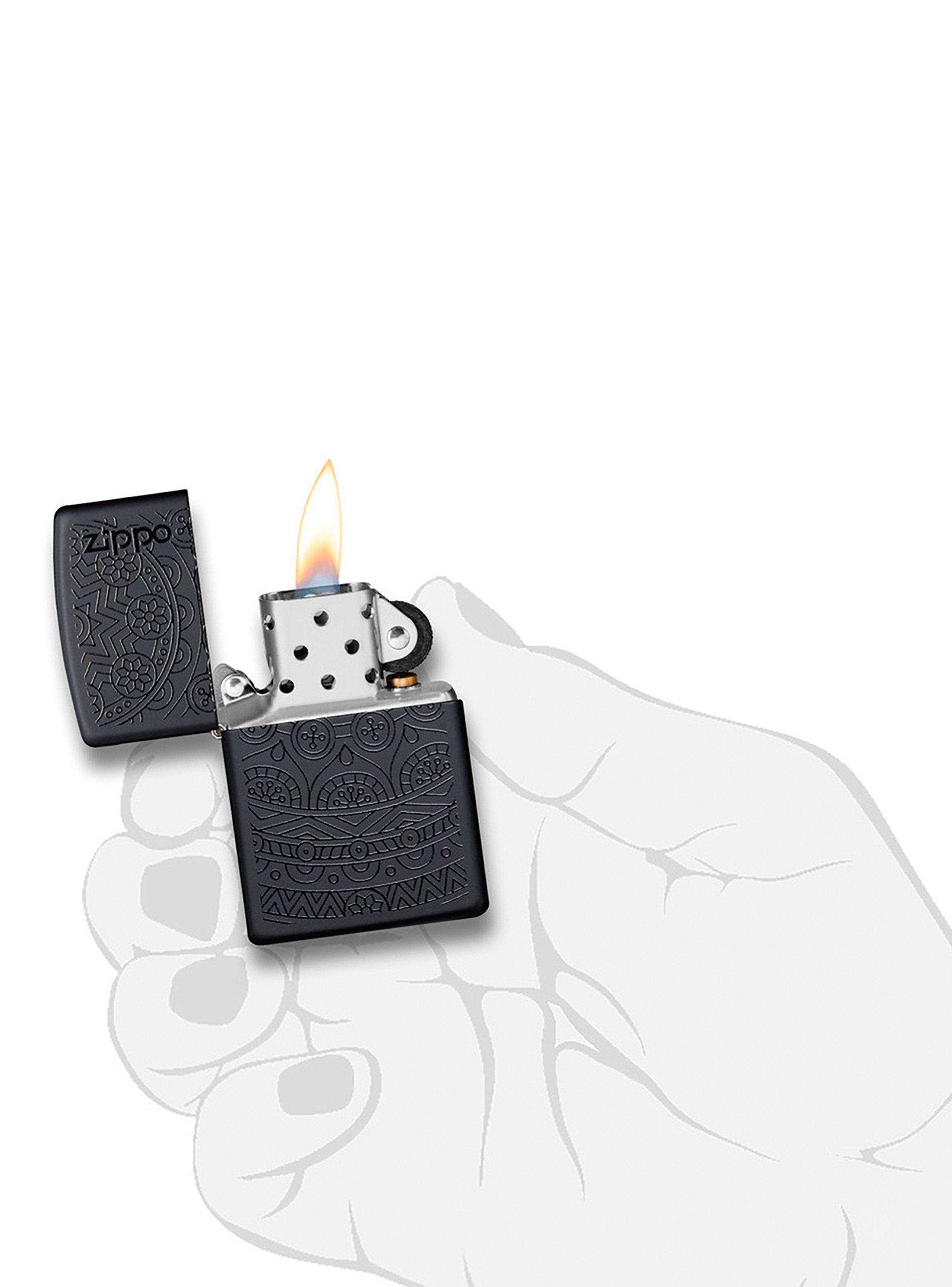 Encendedor Zippo Lighter Tone on Tone Design Negro-4