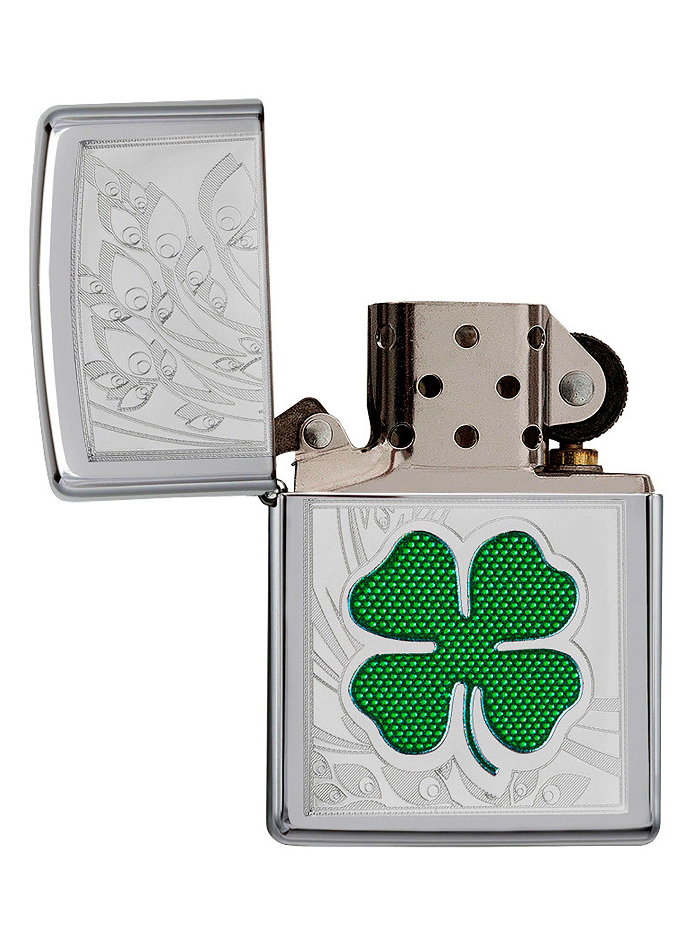 Encendedor Zippo Lighter Clover High Polish Trébol-2