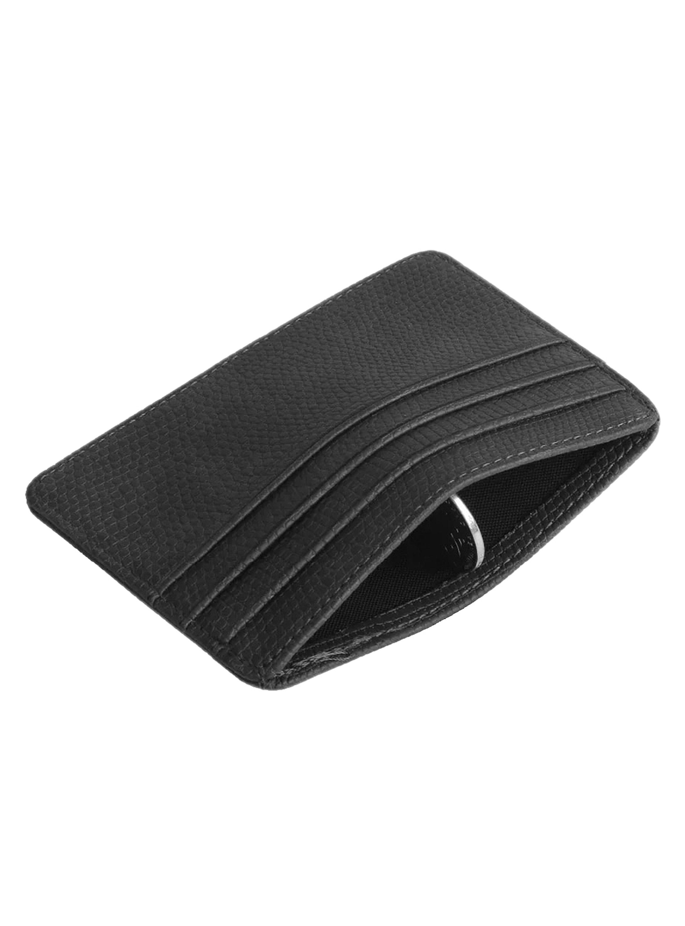 Billetera Tarjetero Doble Cara Cuero Color Negro-2
