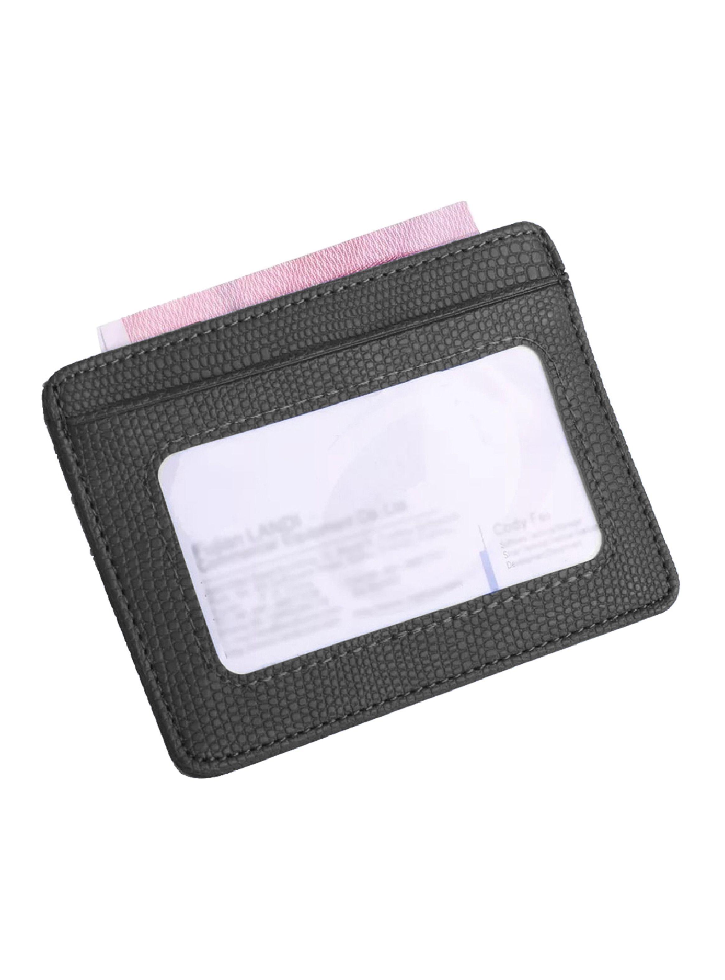Billetera Tarjetero Doble Cara Cuero Color Negro-4