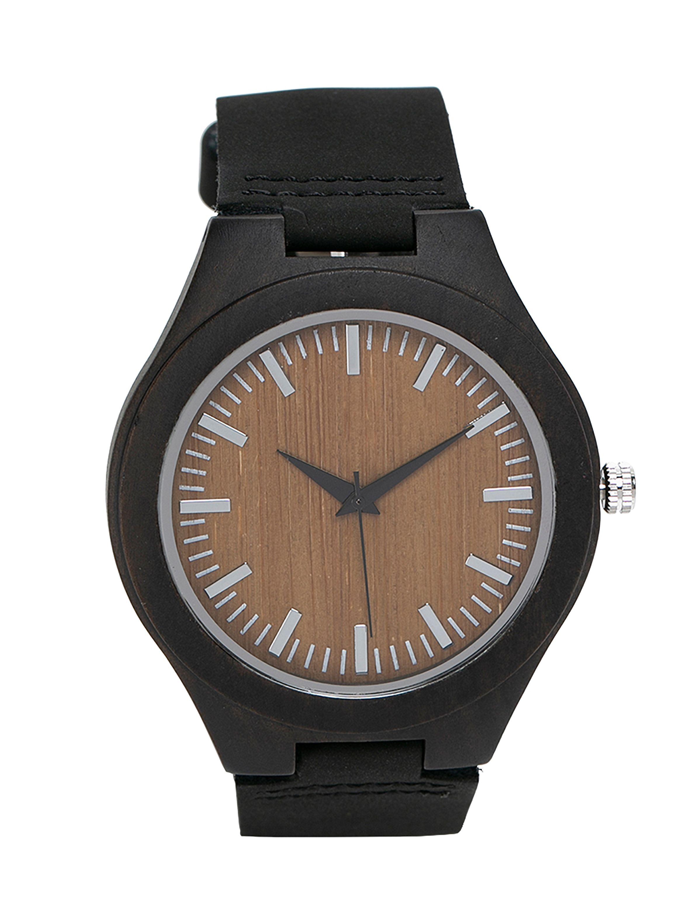 Reloj Casual Madera Negra Seúl Cuero Hombre-0