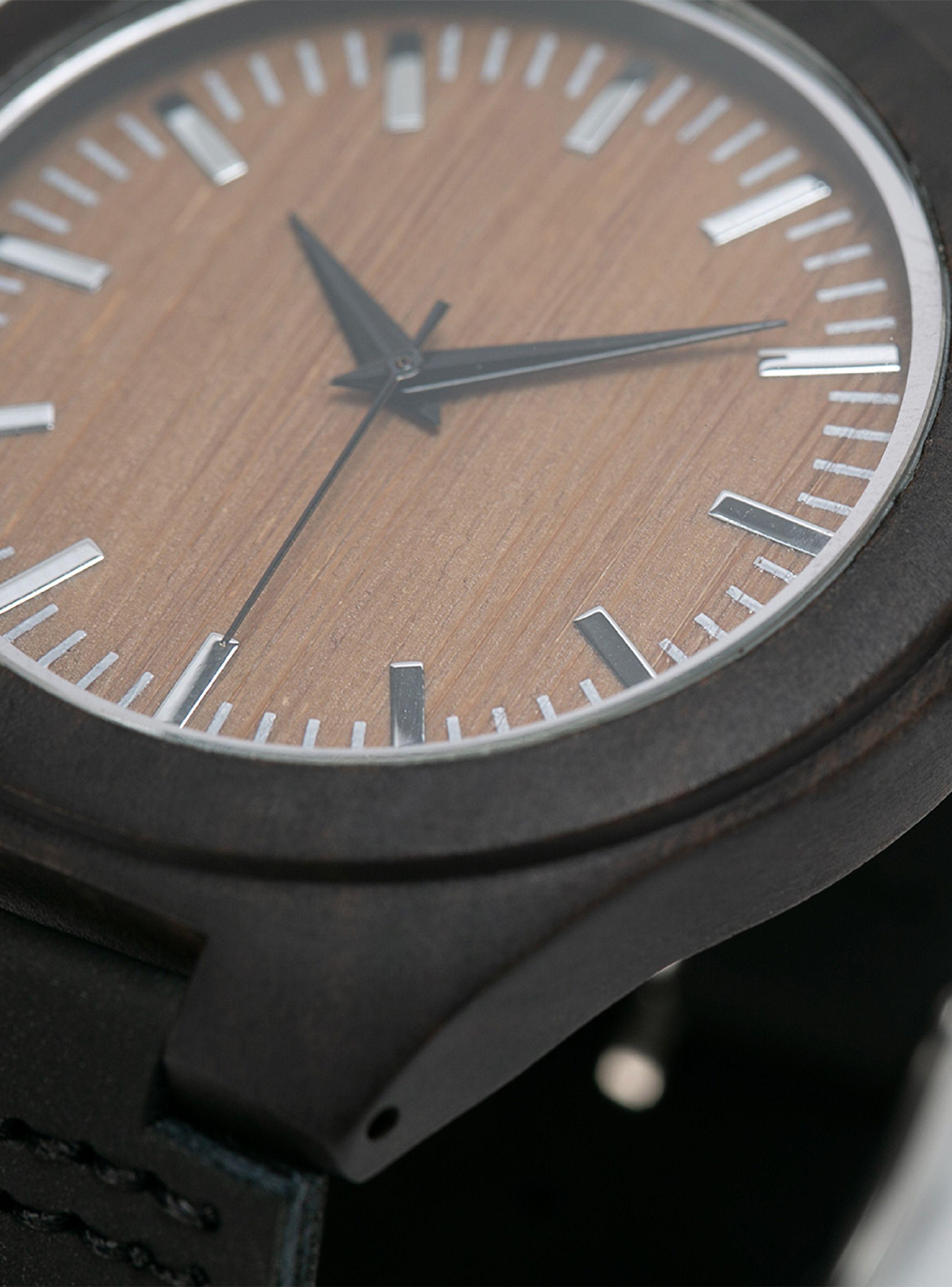 Reloj Casual Madera Negra Seúl Cuero Hombre-3