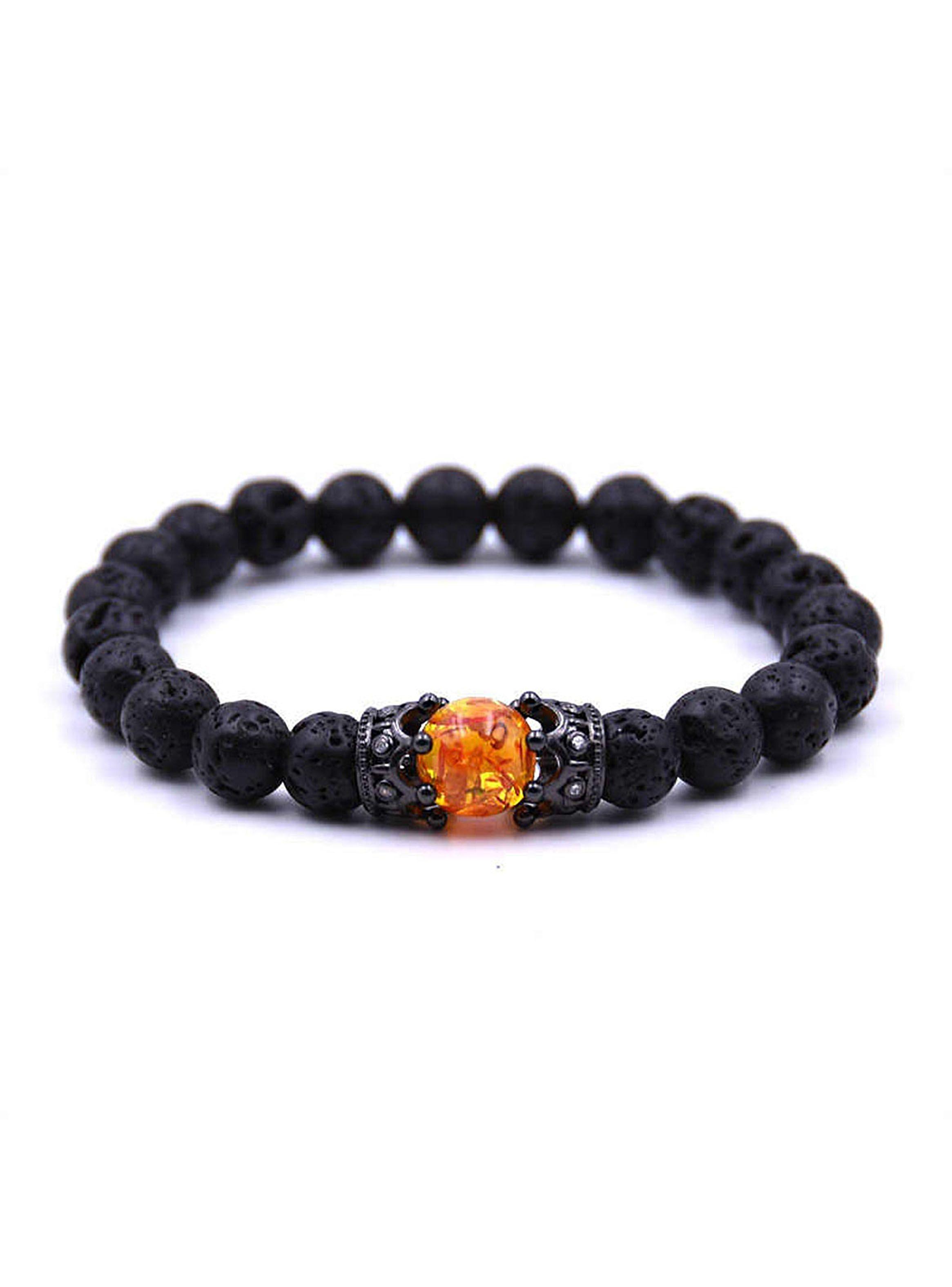Pulsera Piedra Volcánica Y Piedra Natural-0