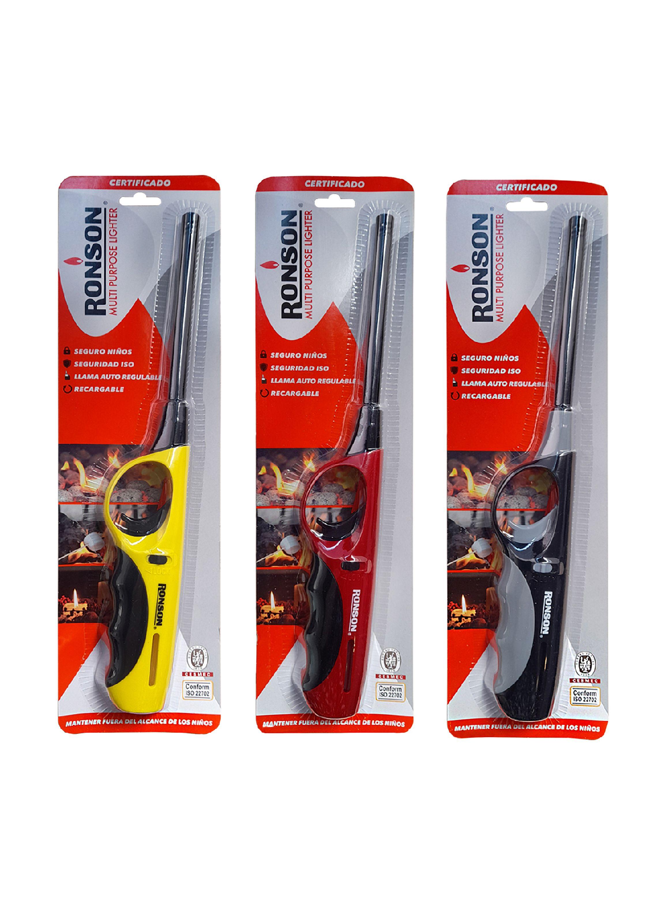 Ronson Encendedor Tubo Largo Negro Amarillo-4