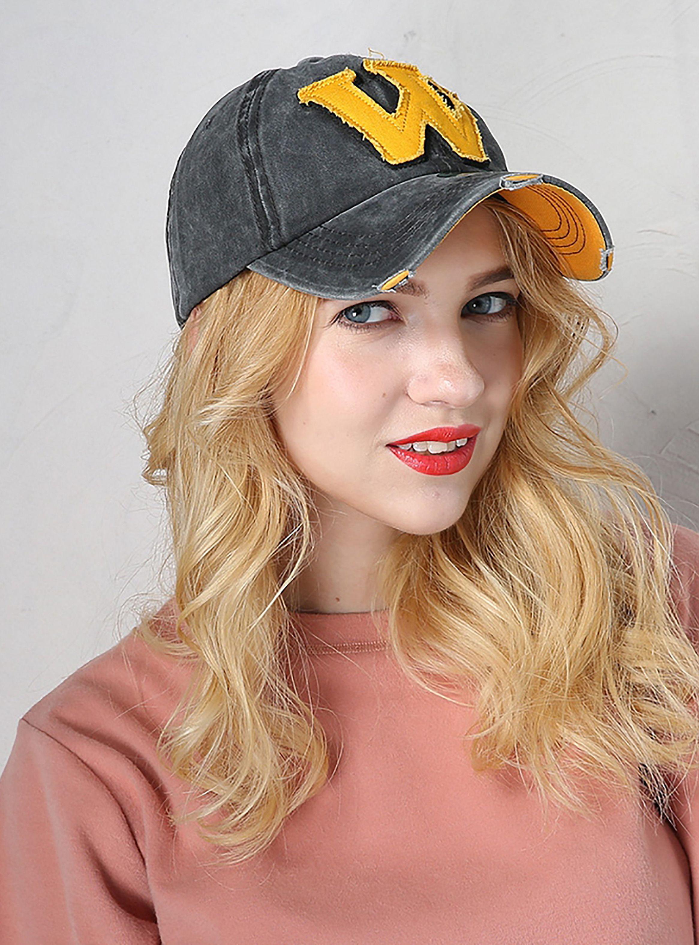 Jockey de Algodón Unisex Diseño W Prelavado Negro Amarillo-2