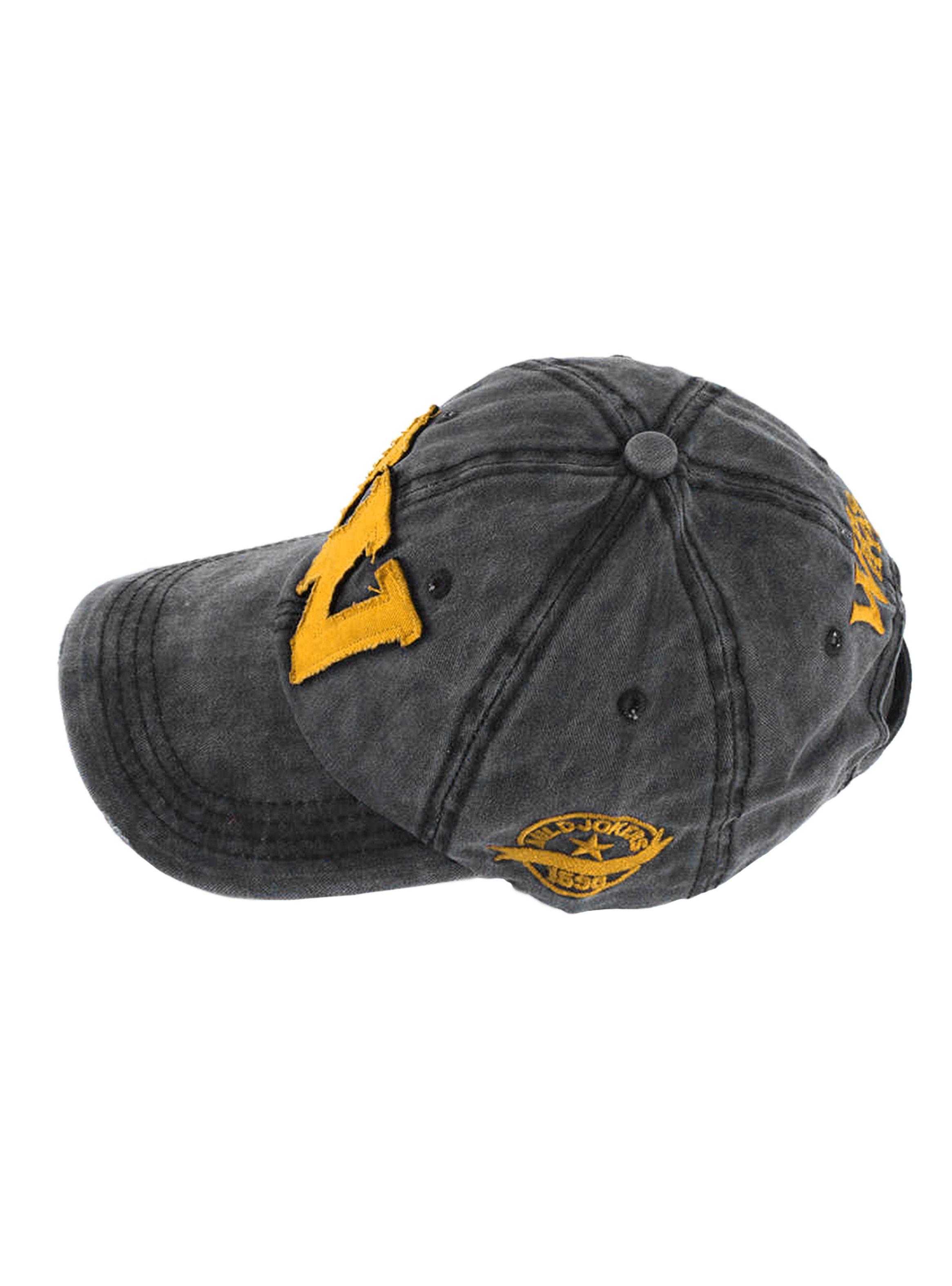 Jockey de Algodón Unisex Diseño W Prelavado Negro Amarillo-3