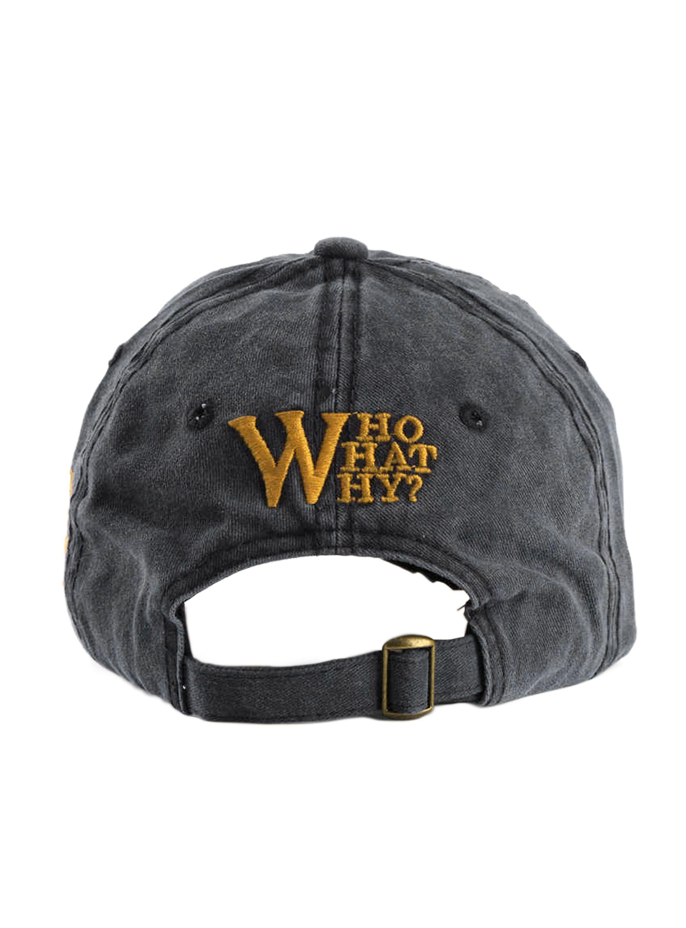 Jockey de Algodón Unisex Diseño W Prelavado Negro Amarillo-4