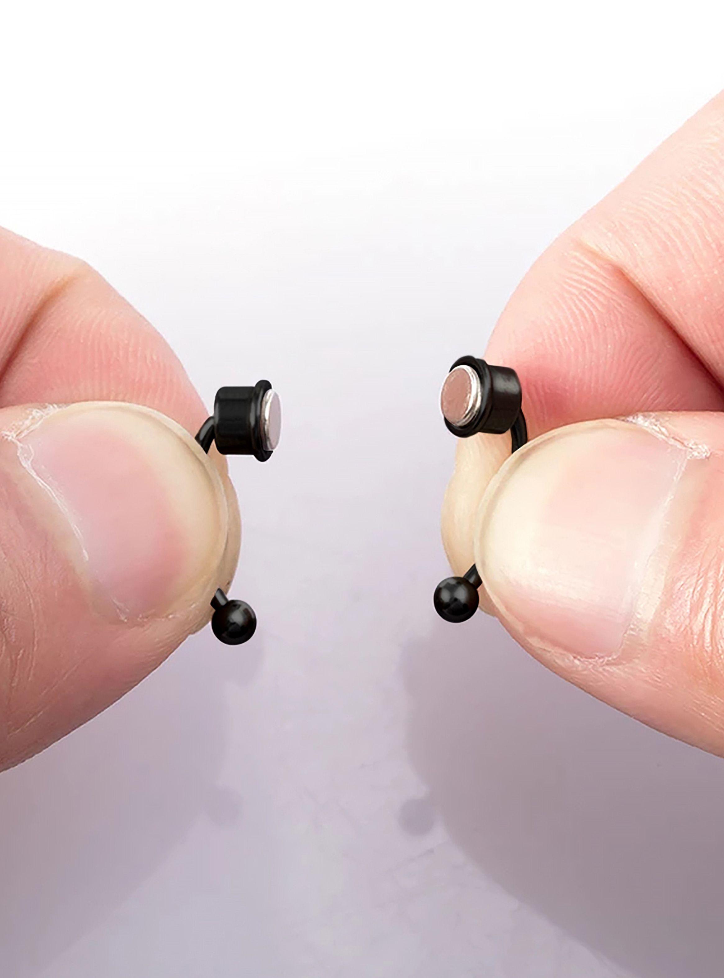Piercing Argolla Magnético para Nariz en Acero Negro-3