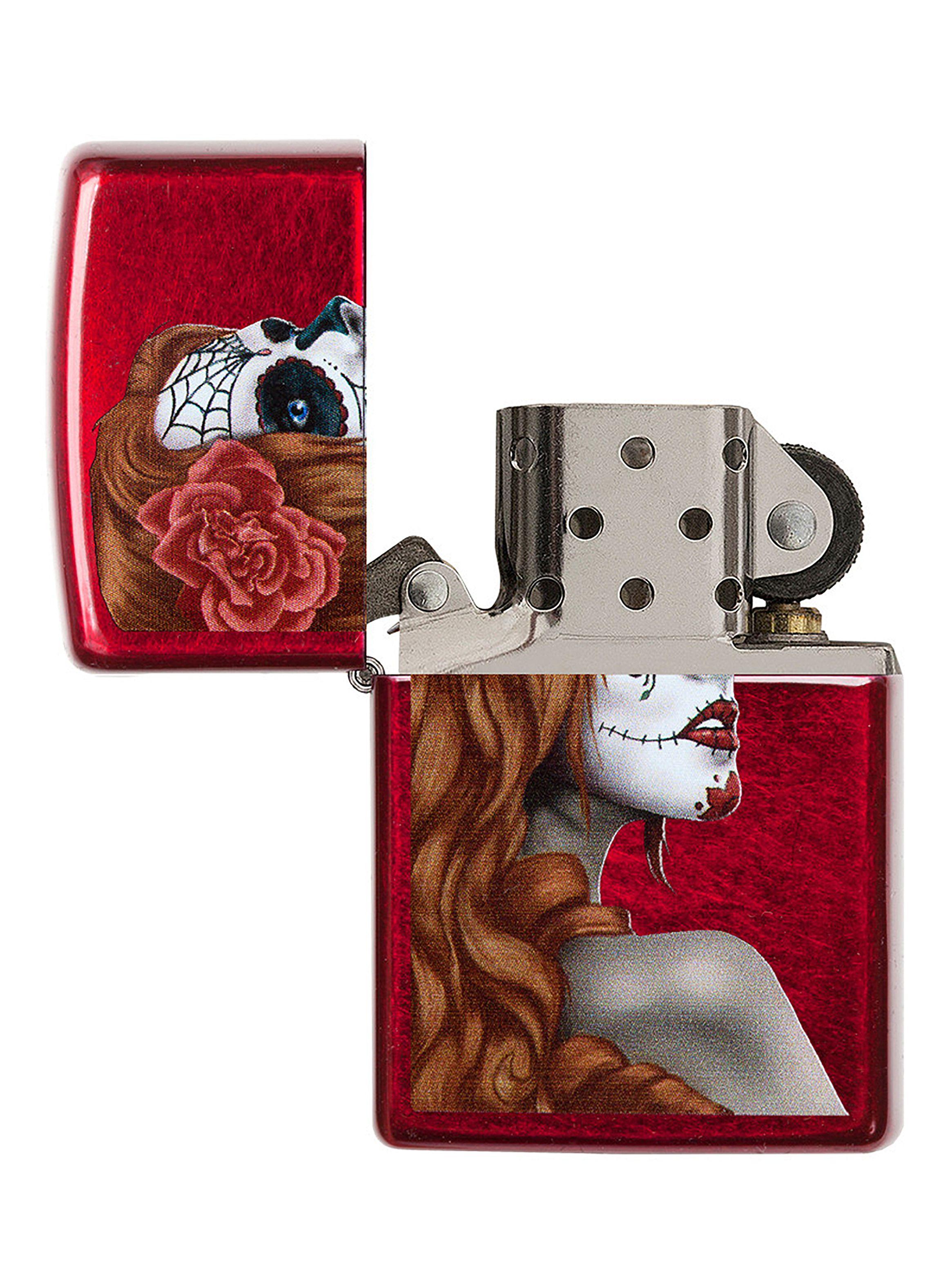 Encendedor Zippo Lighter Day of the Dead Girl Rojo-2