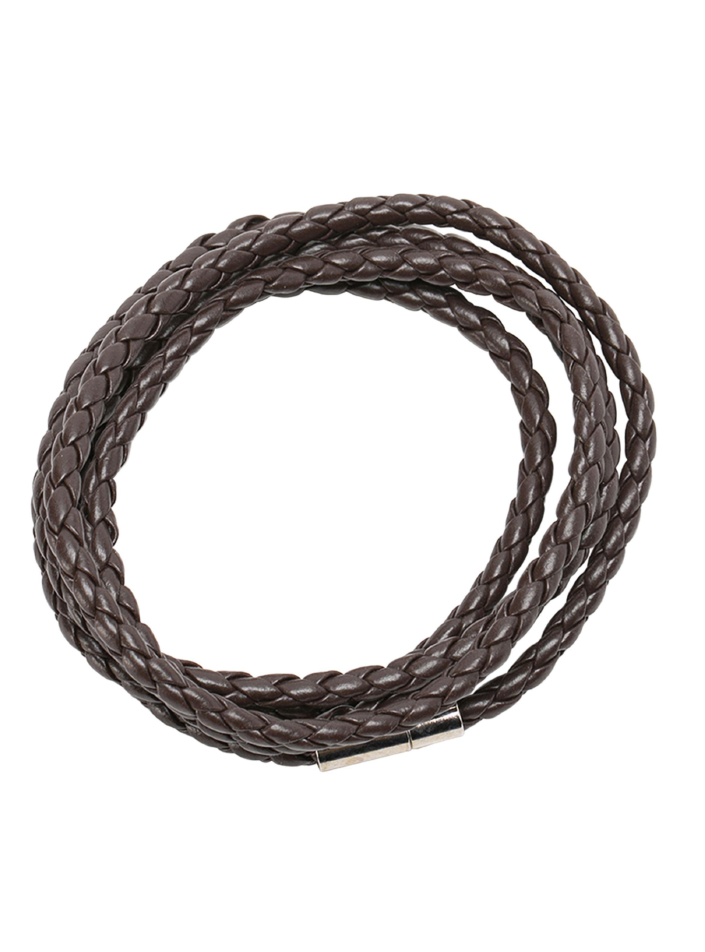 Pulsera De Cuero Larga Café Unisex-1