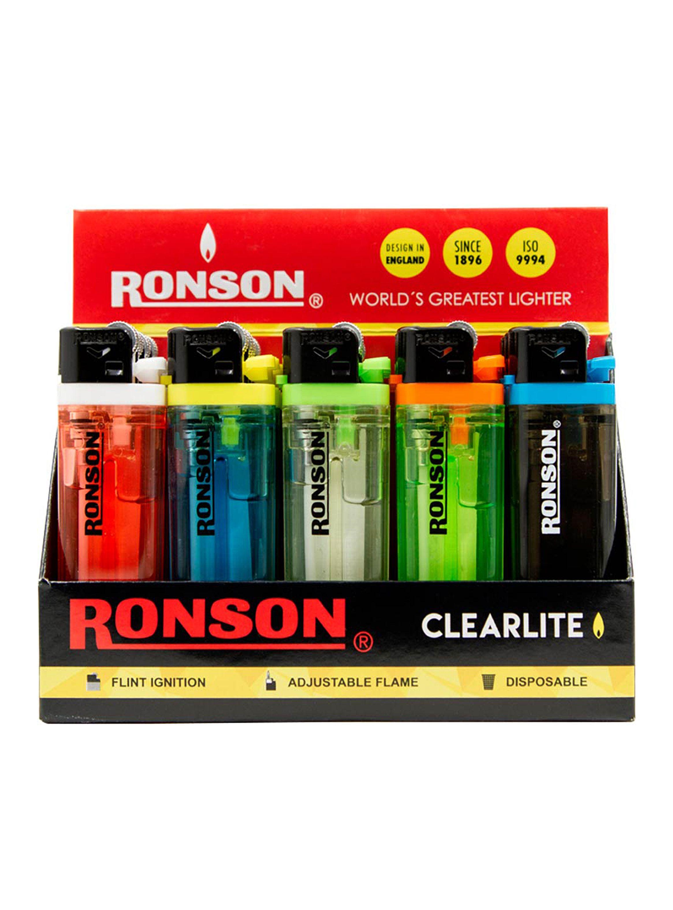 Pack Caja Encendedores Ronson Clearlite Piedra x 20 unds-0