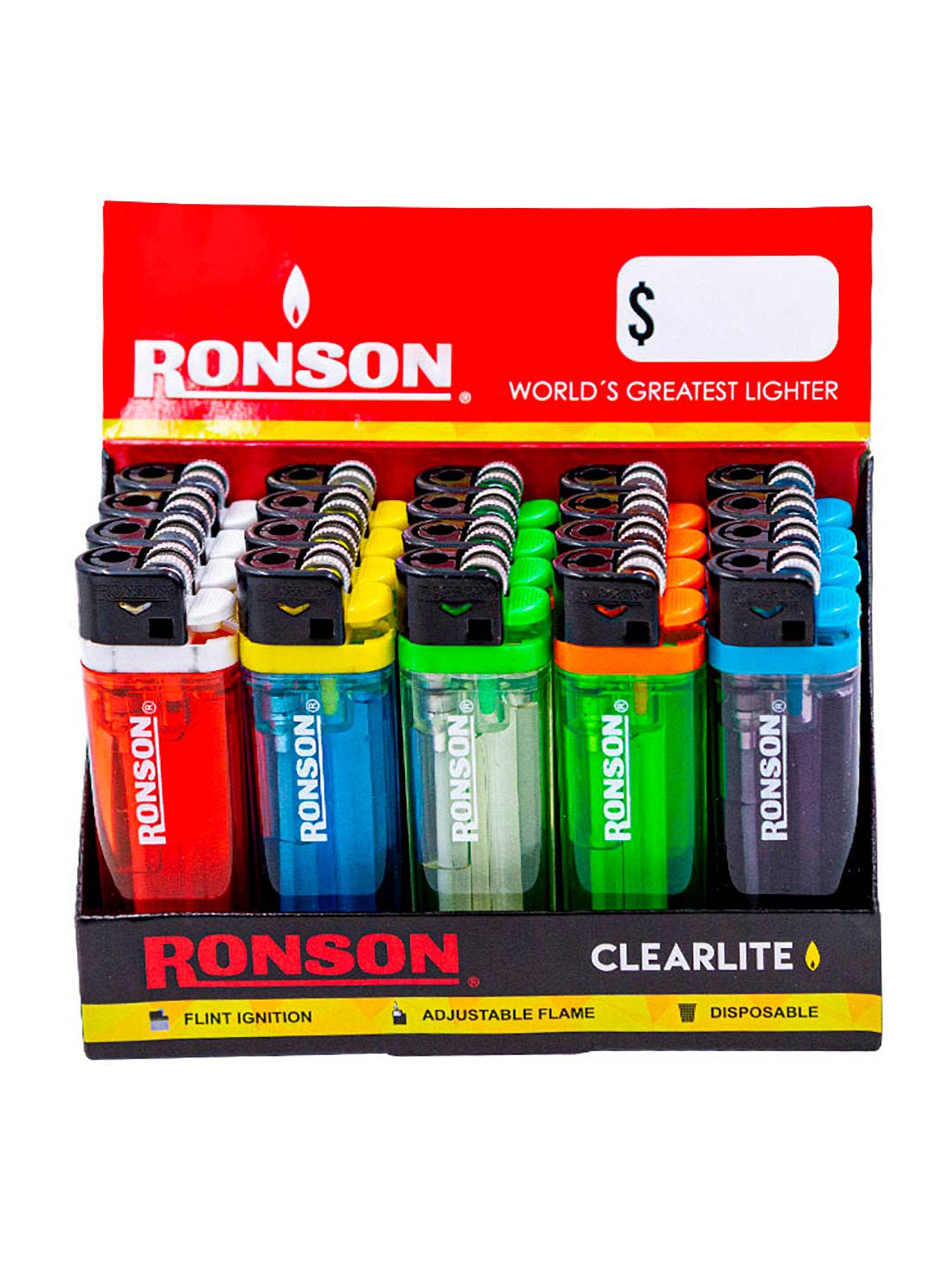 Pack Caja Encendedores Ronson Clearlite Piedra x 20 unds-3