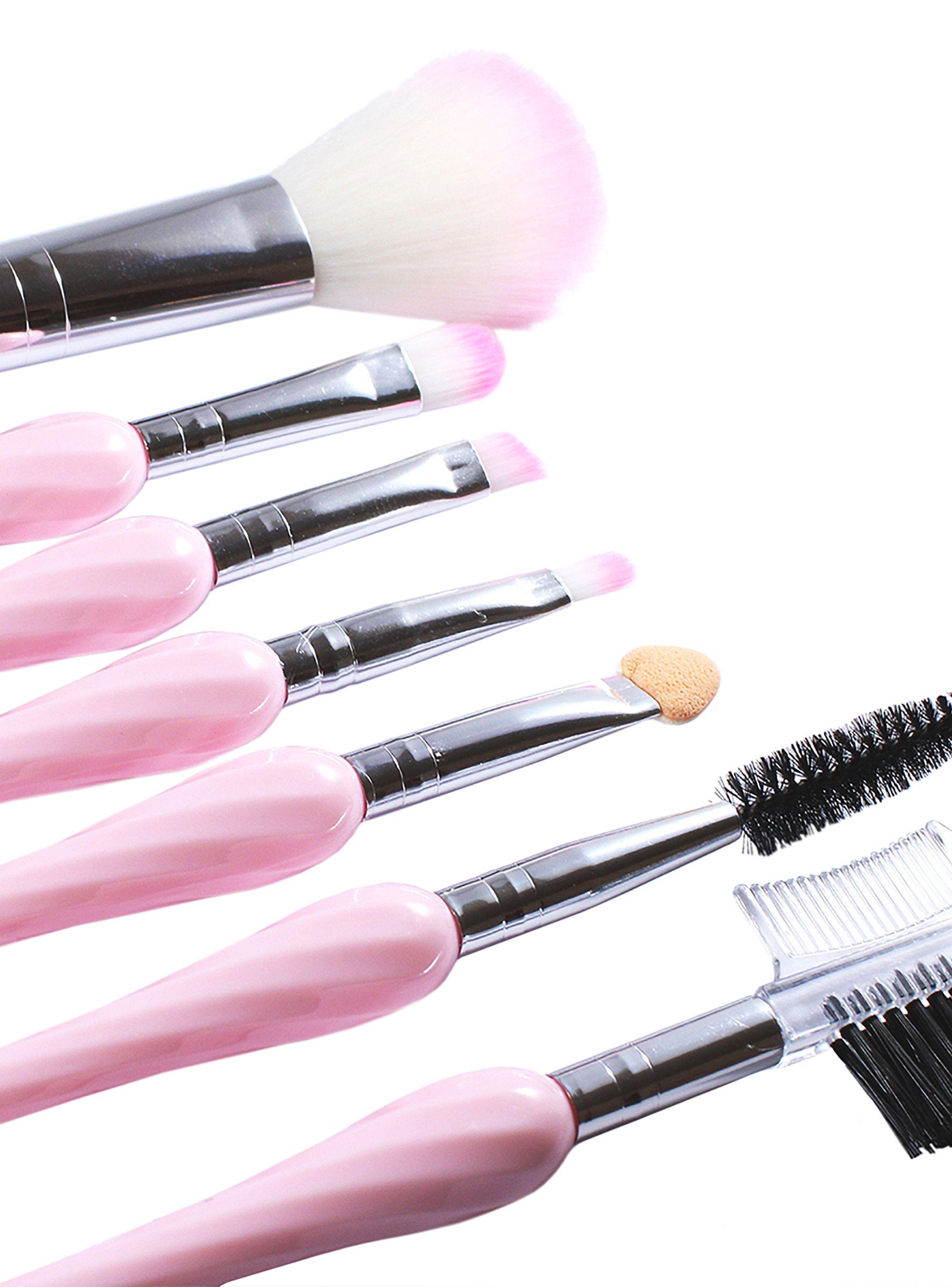 Set 7 Brochas y Aplicadores de Maquillaje Rosa-1
