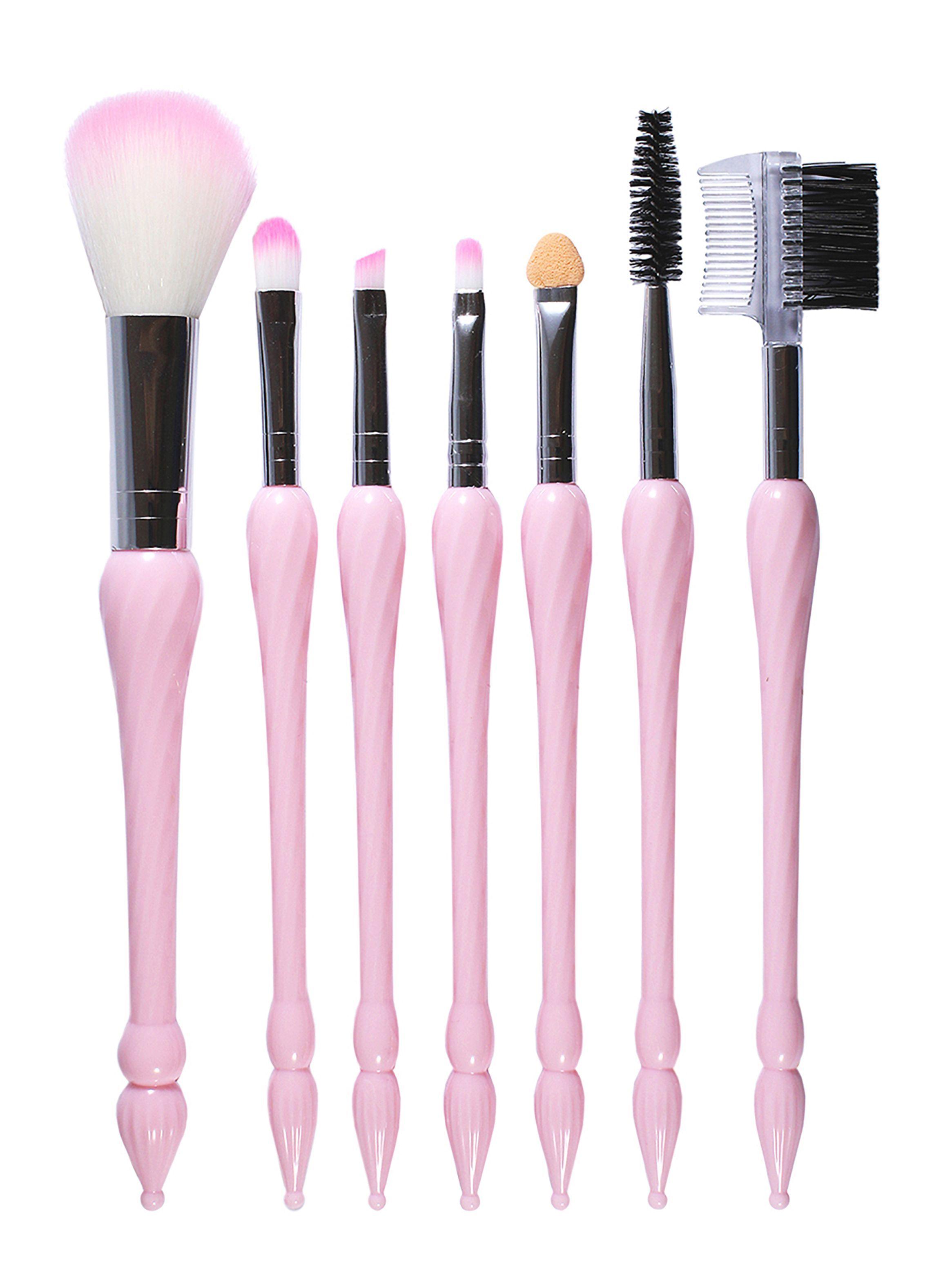 Set 7 Brochas y Aplicadores de Maquillaje Rosa-0