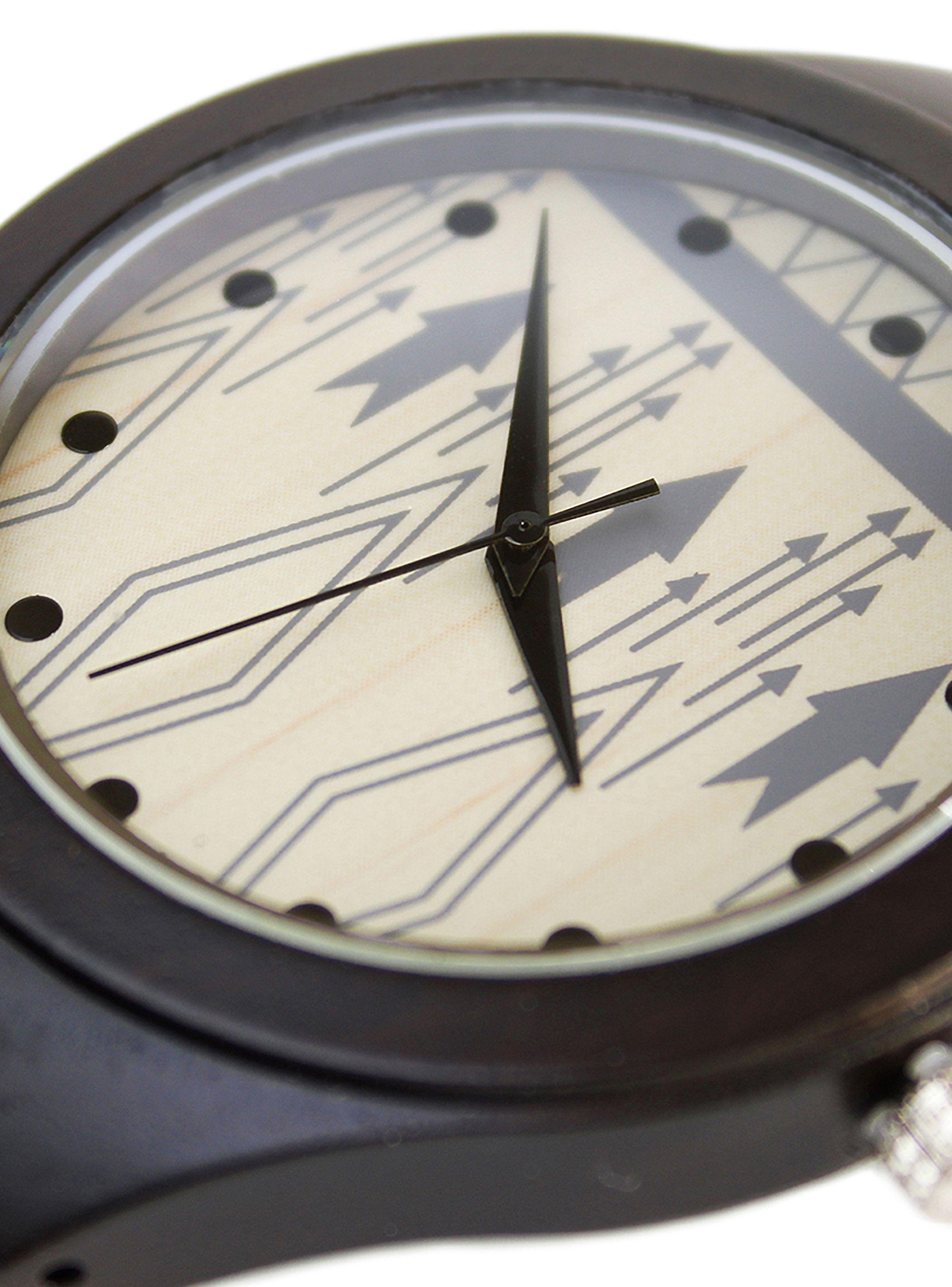 Reloj Madera color Negro con Correas de Cuero-4