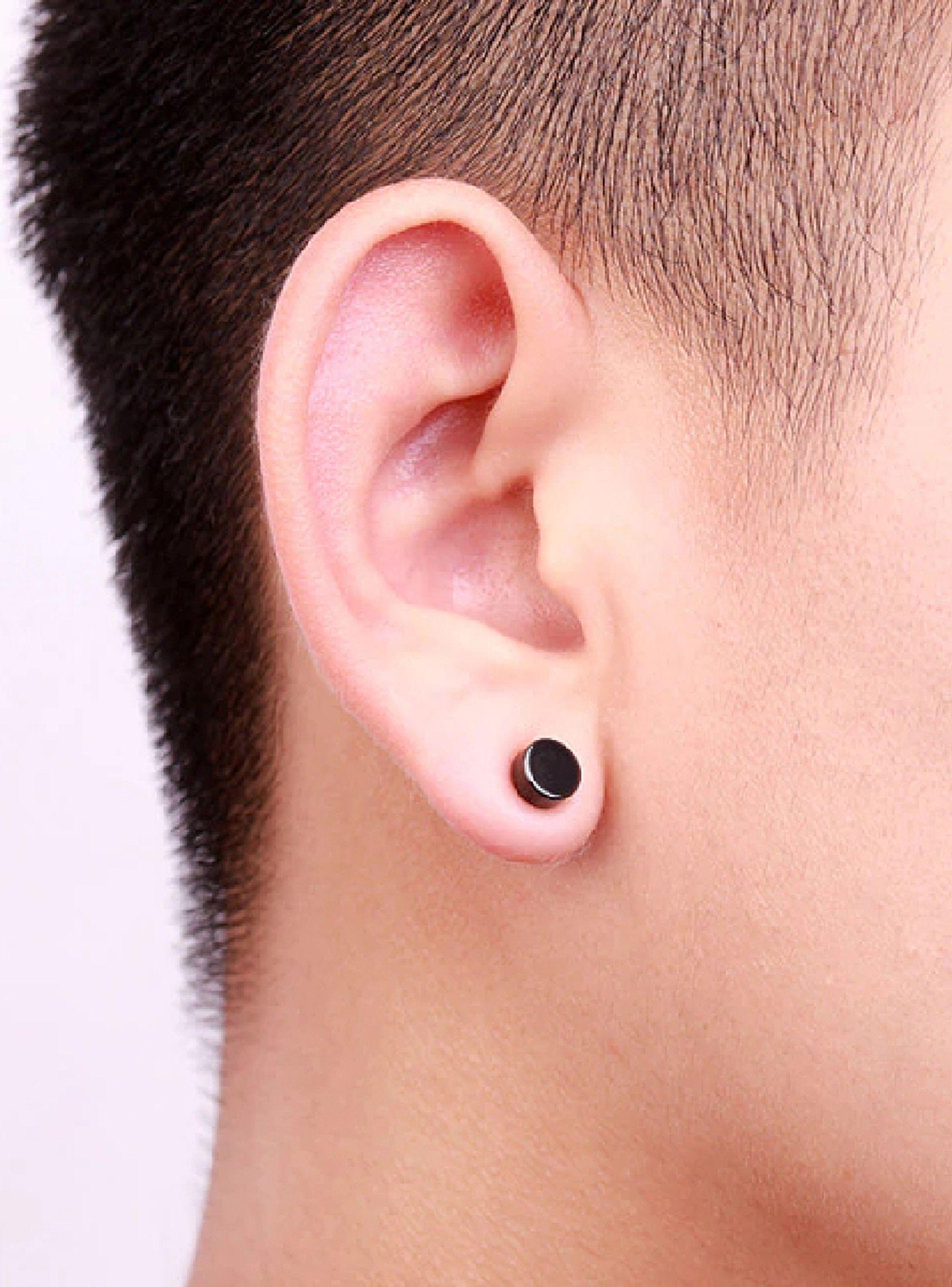 Aros Tunel Punk Circulares Acero Negro 6 mm-1