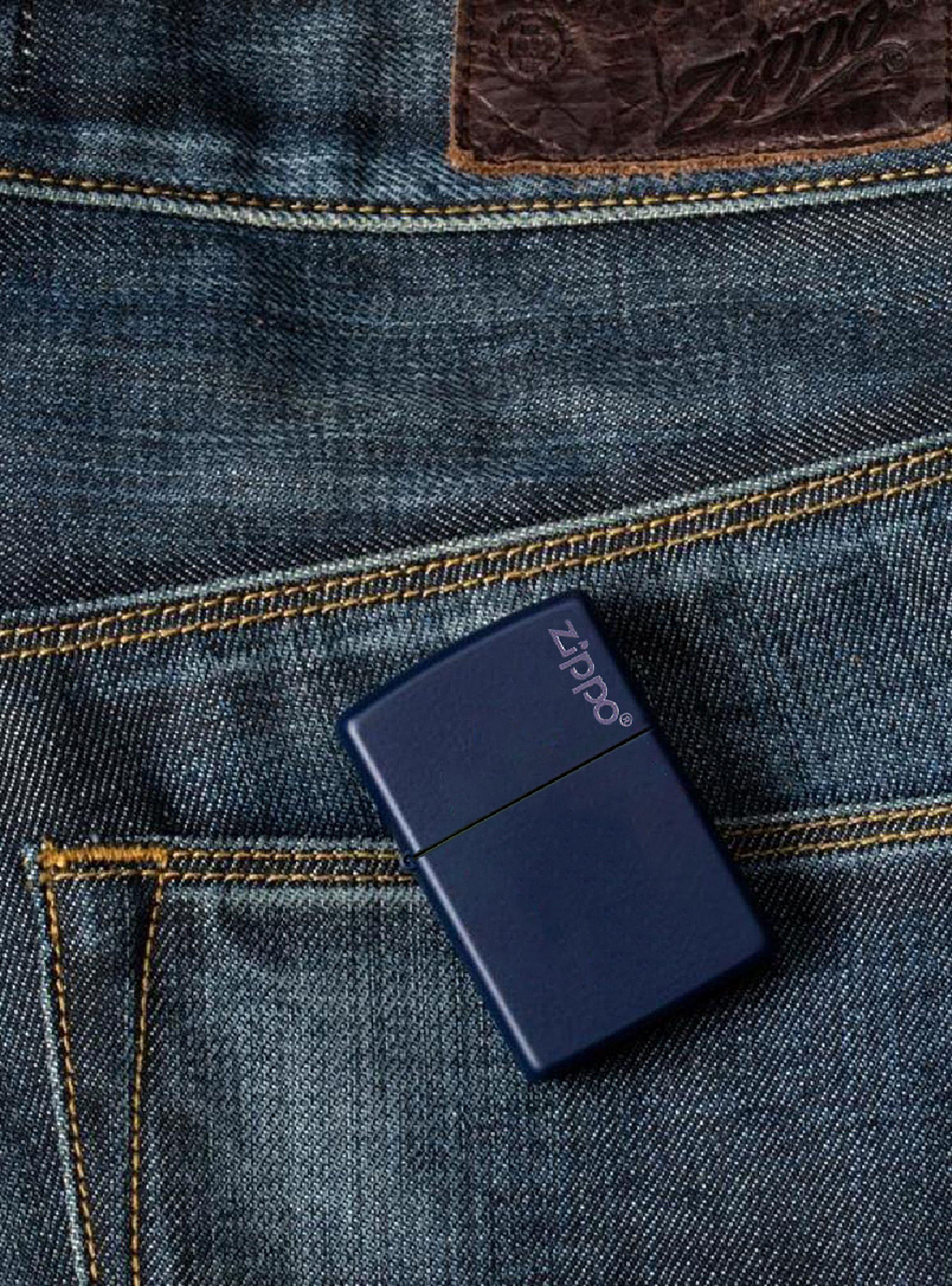 Encendedor Zippo Lighter Navy Matte With Logo-4