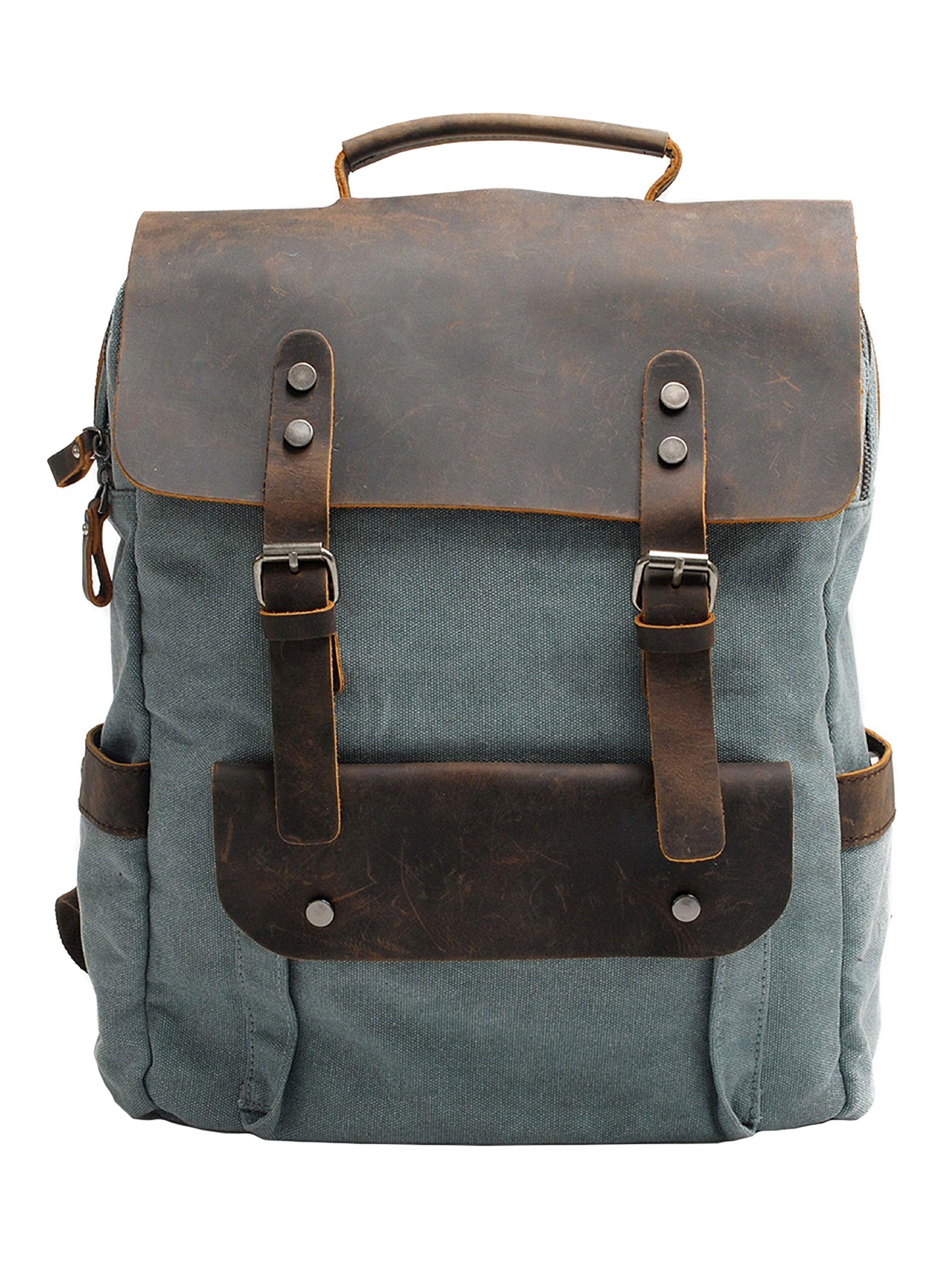 Mochila Vintage Juvenil Aguamarin Detalles Cuero-1