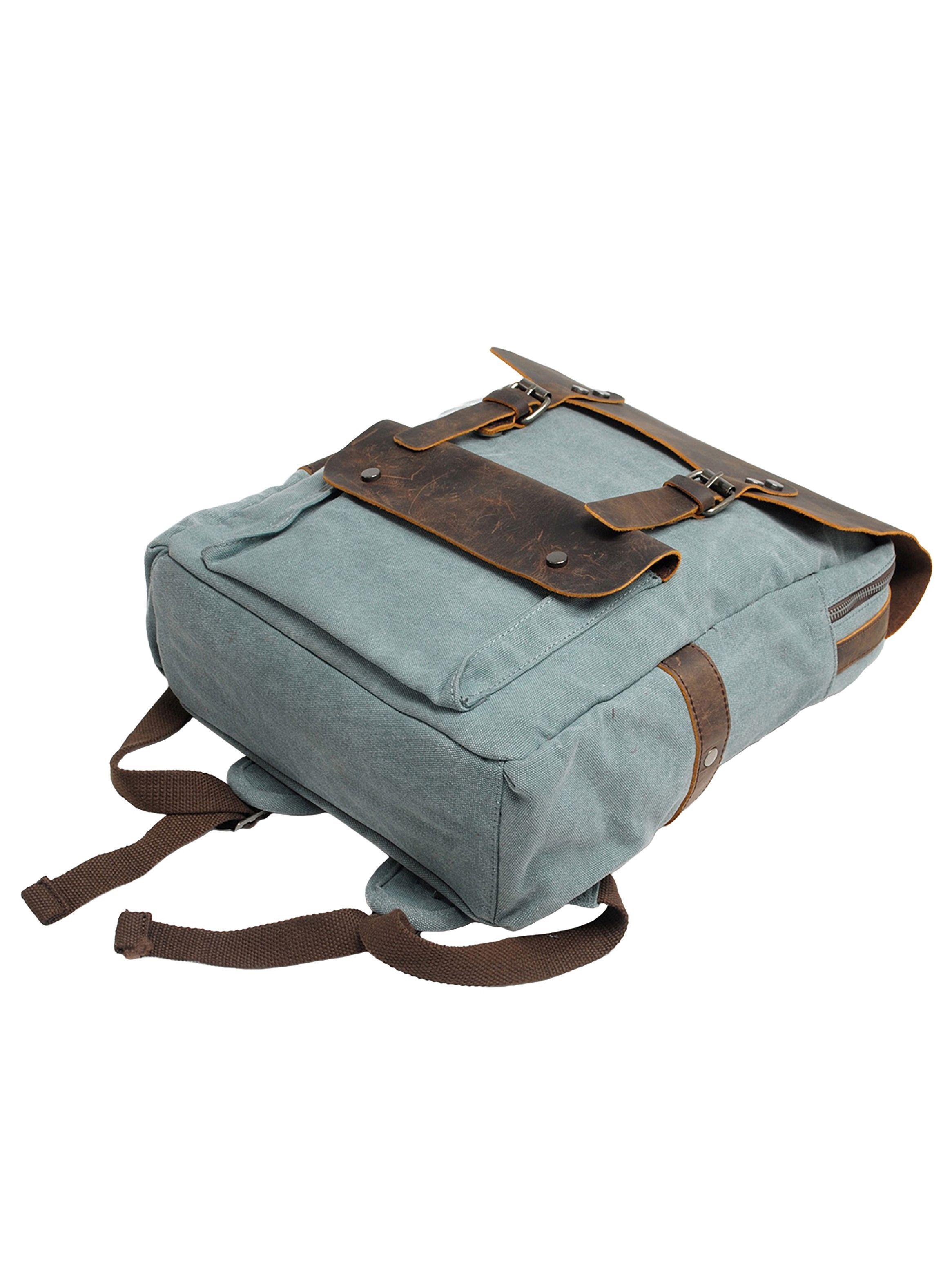 Mochila Vintage Juvenil Aguamarin Detalles Cuero-4